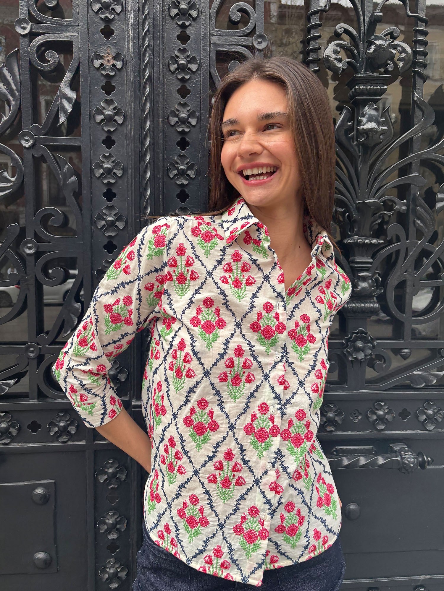 CAMISA BORDADO FLOR