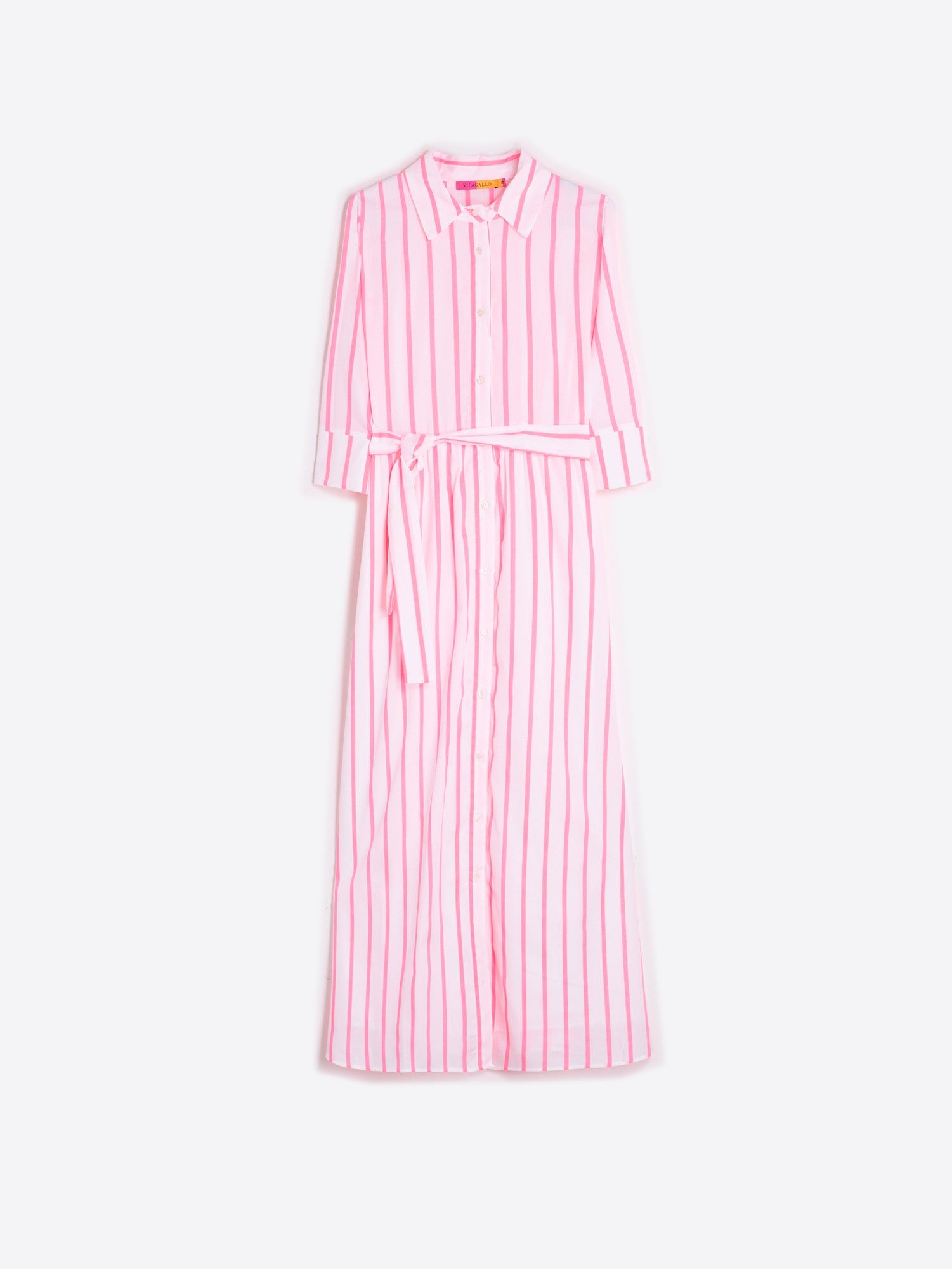 VESTIDO RAYA FLUOR ROSA