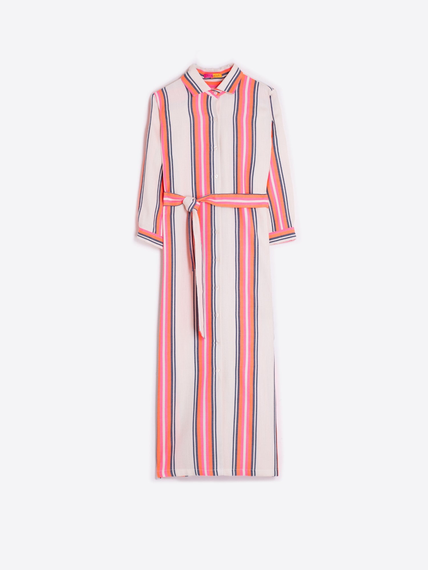 VESTIDO RAYA FLUOR MARINO ROSA
