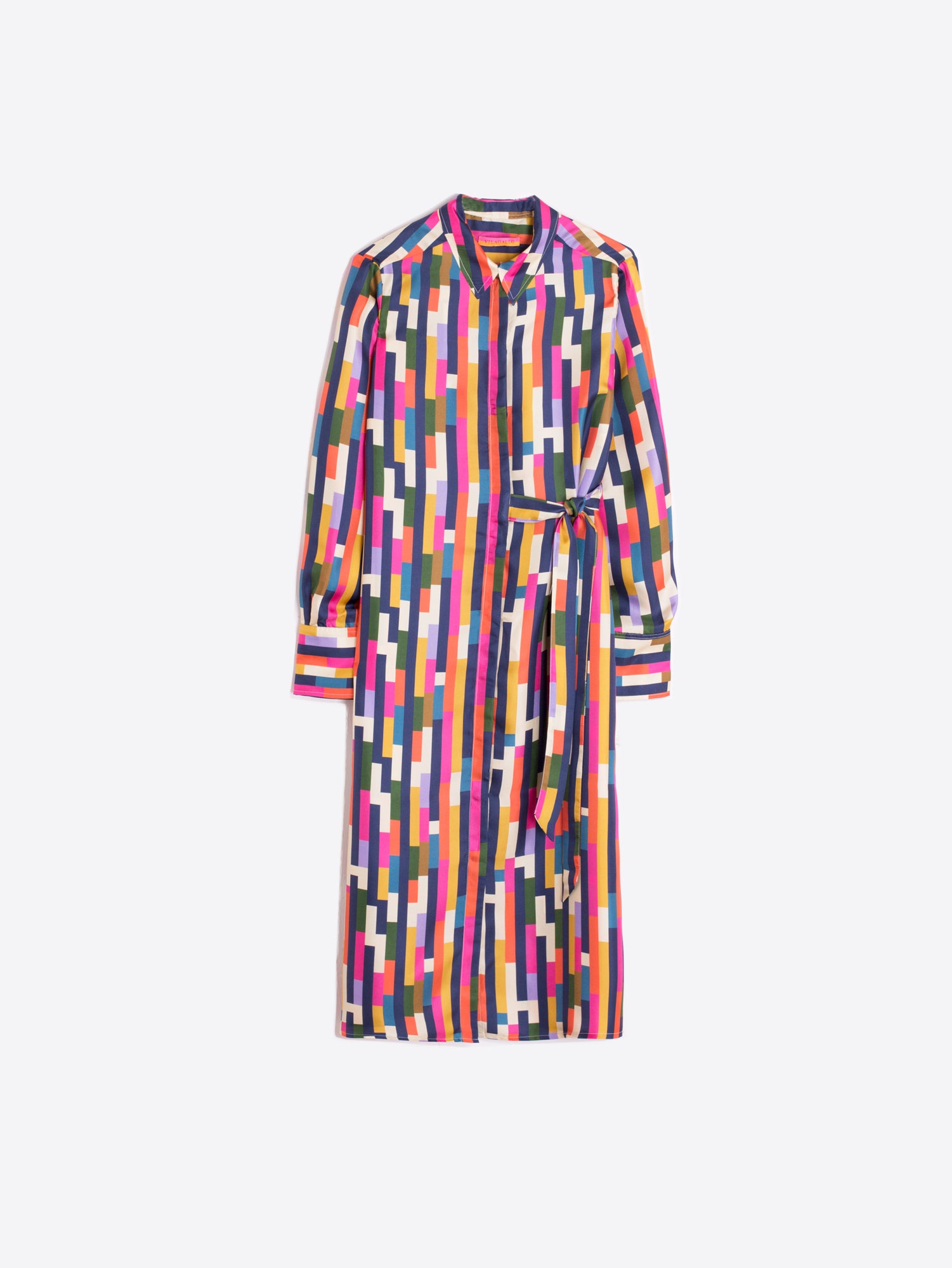 VESTIDO ESTHER GEOMETRIC SILK PRINT