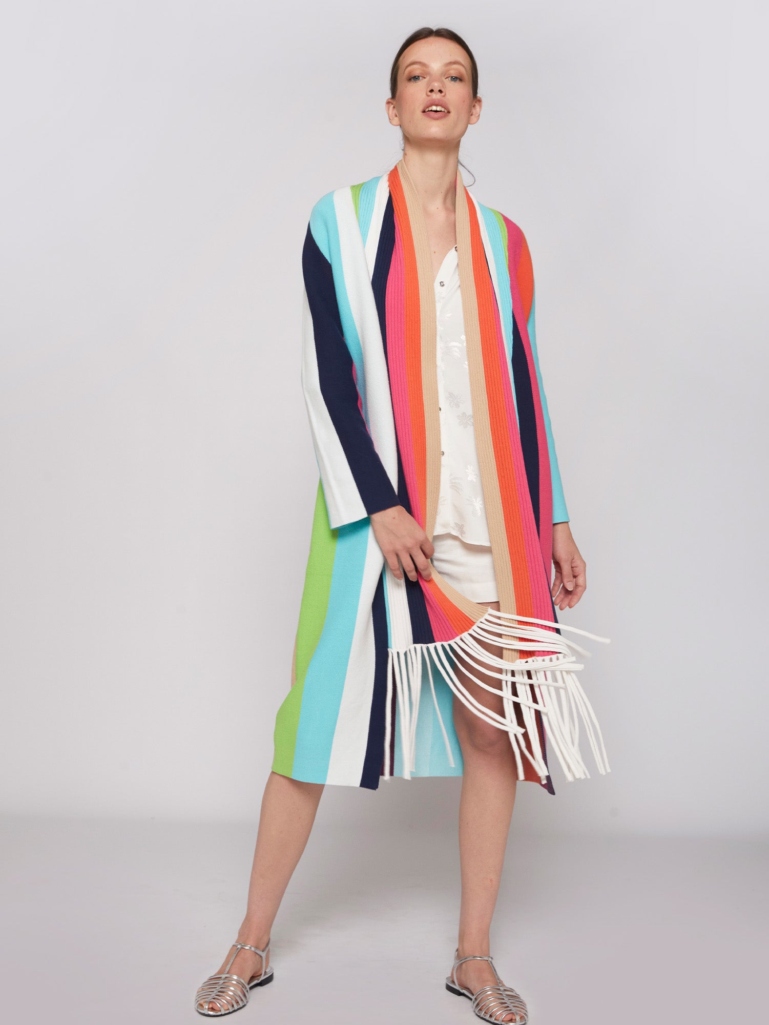 KNITWEAR CARDIGAN MULTICOLOUR STRIP MULTICOLOUR STRIPES
