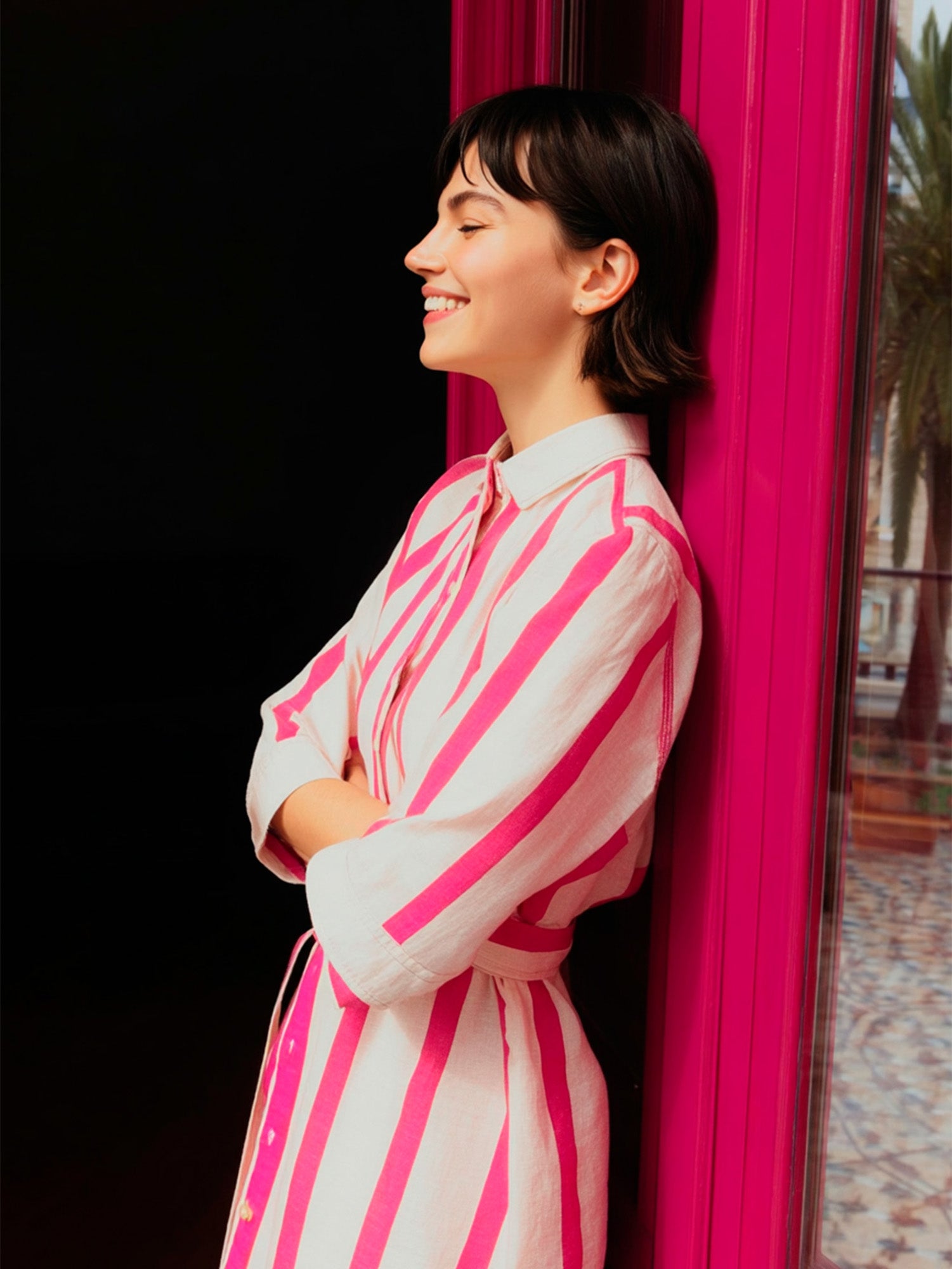 VESTIDO DOVER TENCEL PINK STRIPE