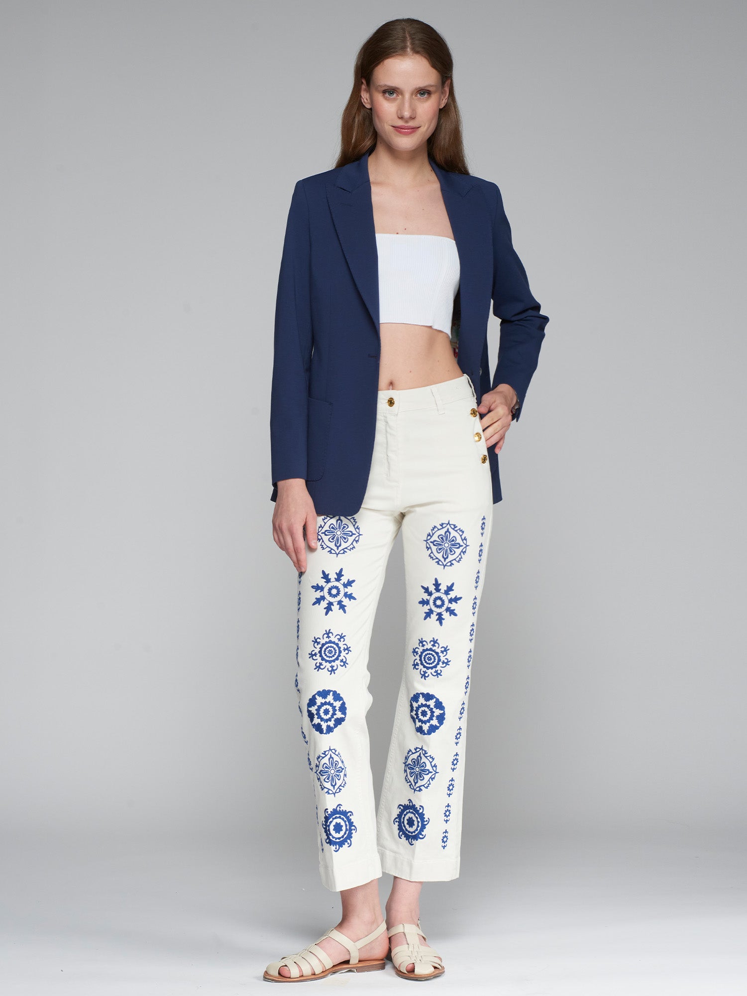 PANTALON AMELIE EMB CRUDO P