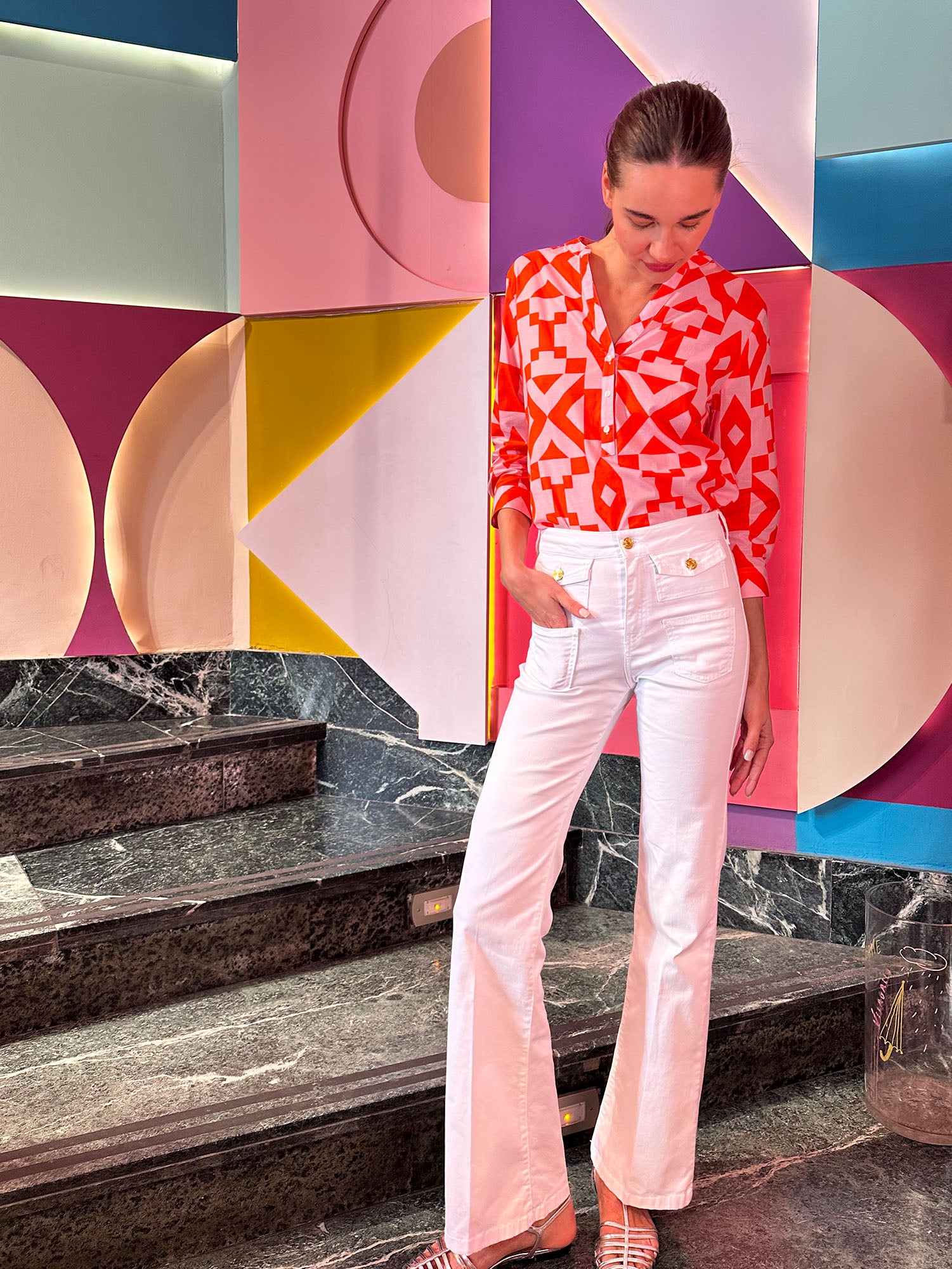 PANTALON ANNINA EMB BLANCO P
