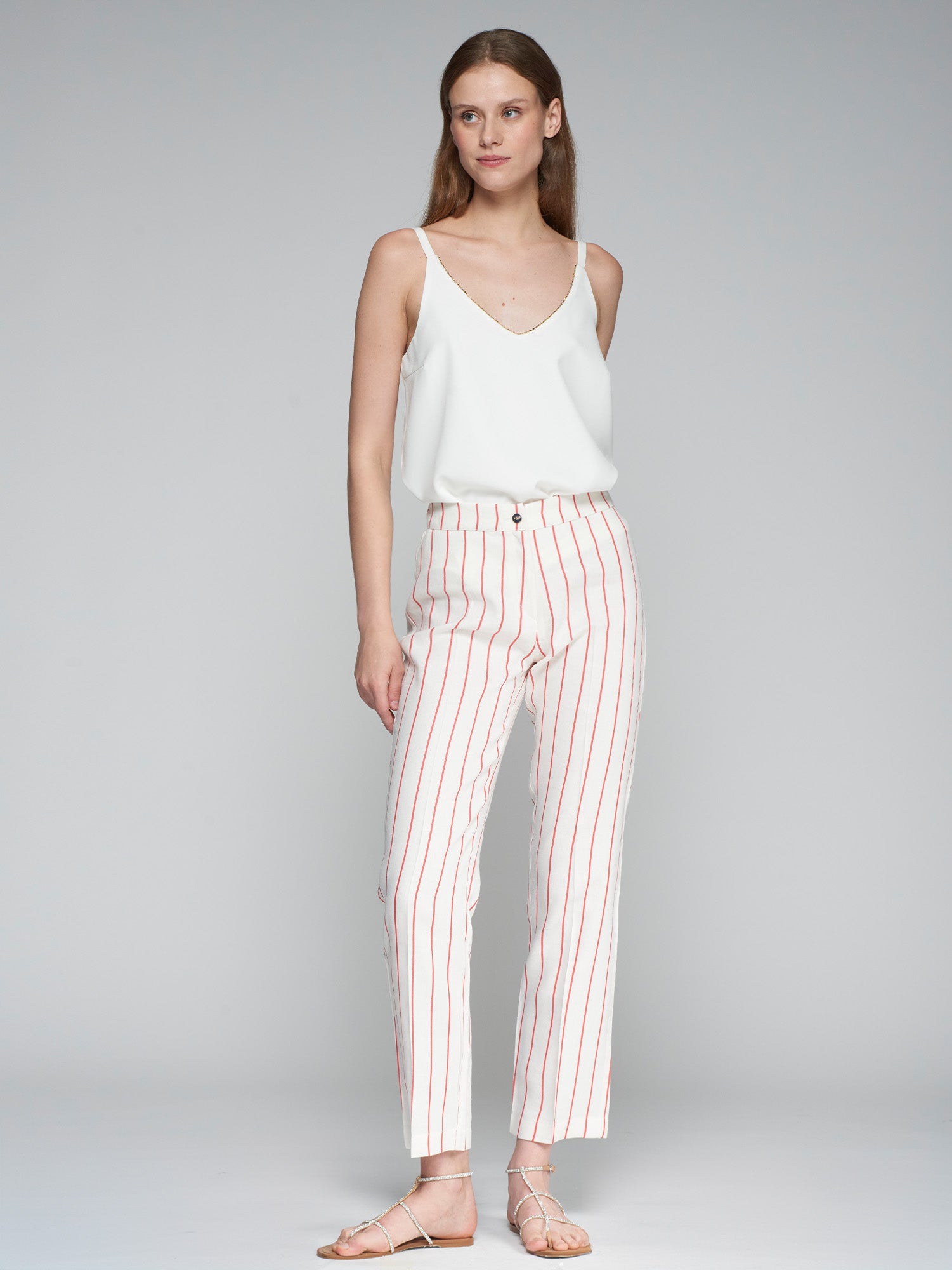 PANTALON THAIS DIPLOMATICO ROJO LINO