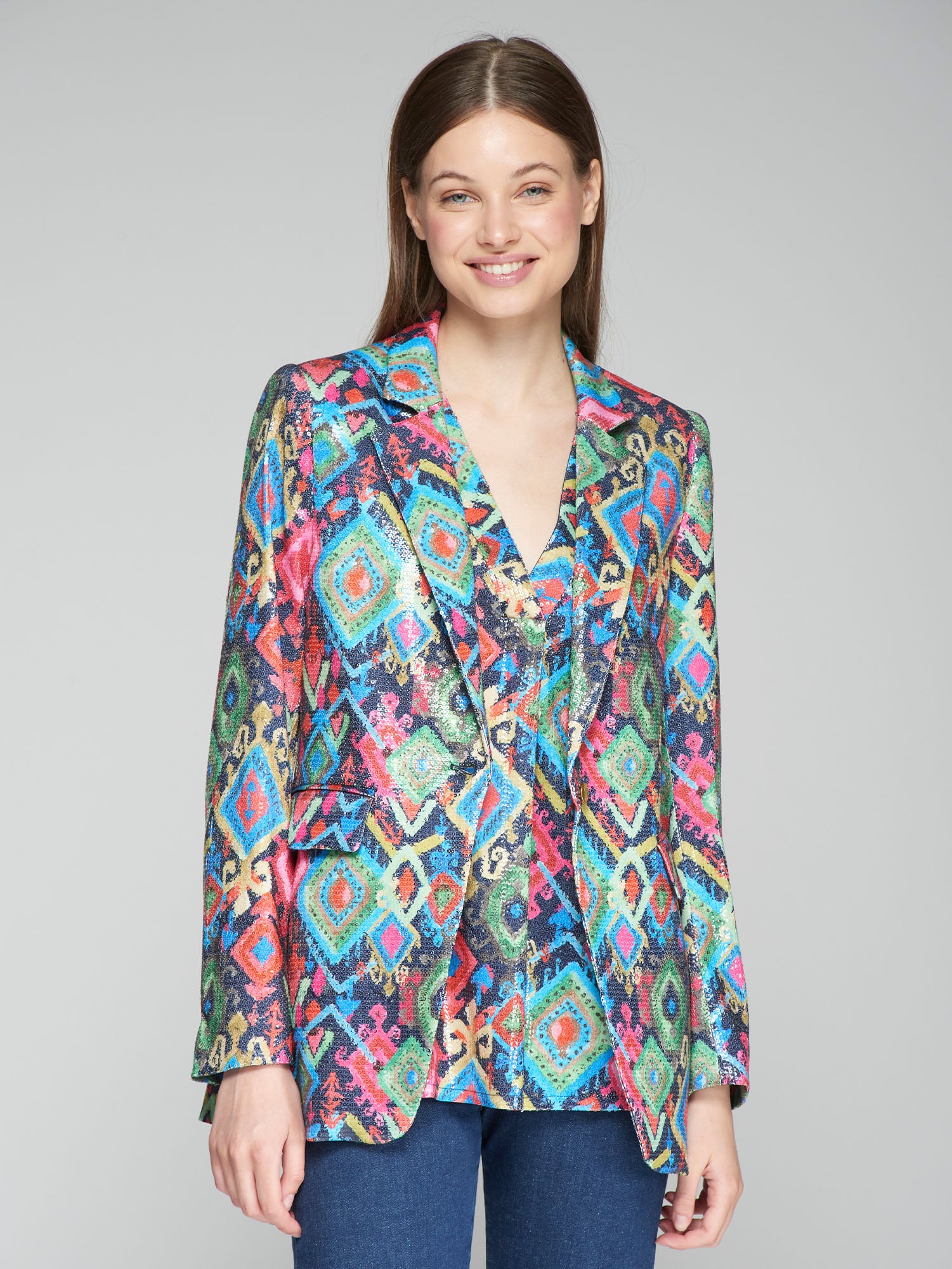 CHAQUETA ARI IKAT LENTEJUELAS
