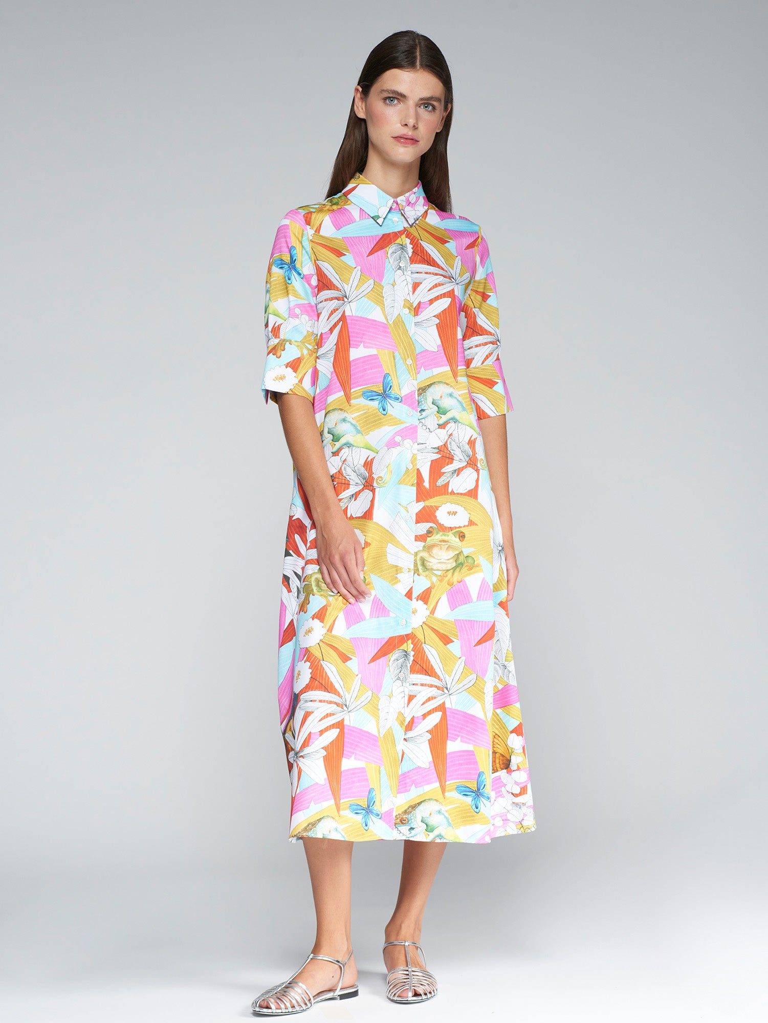 VESTIDO IZZY ACUARELA JUNGLA PRINT