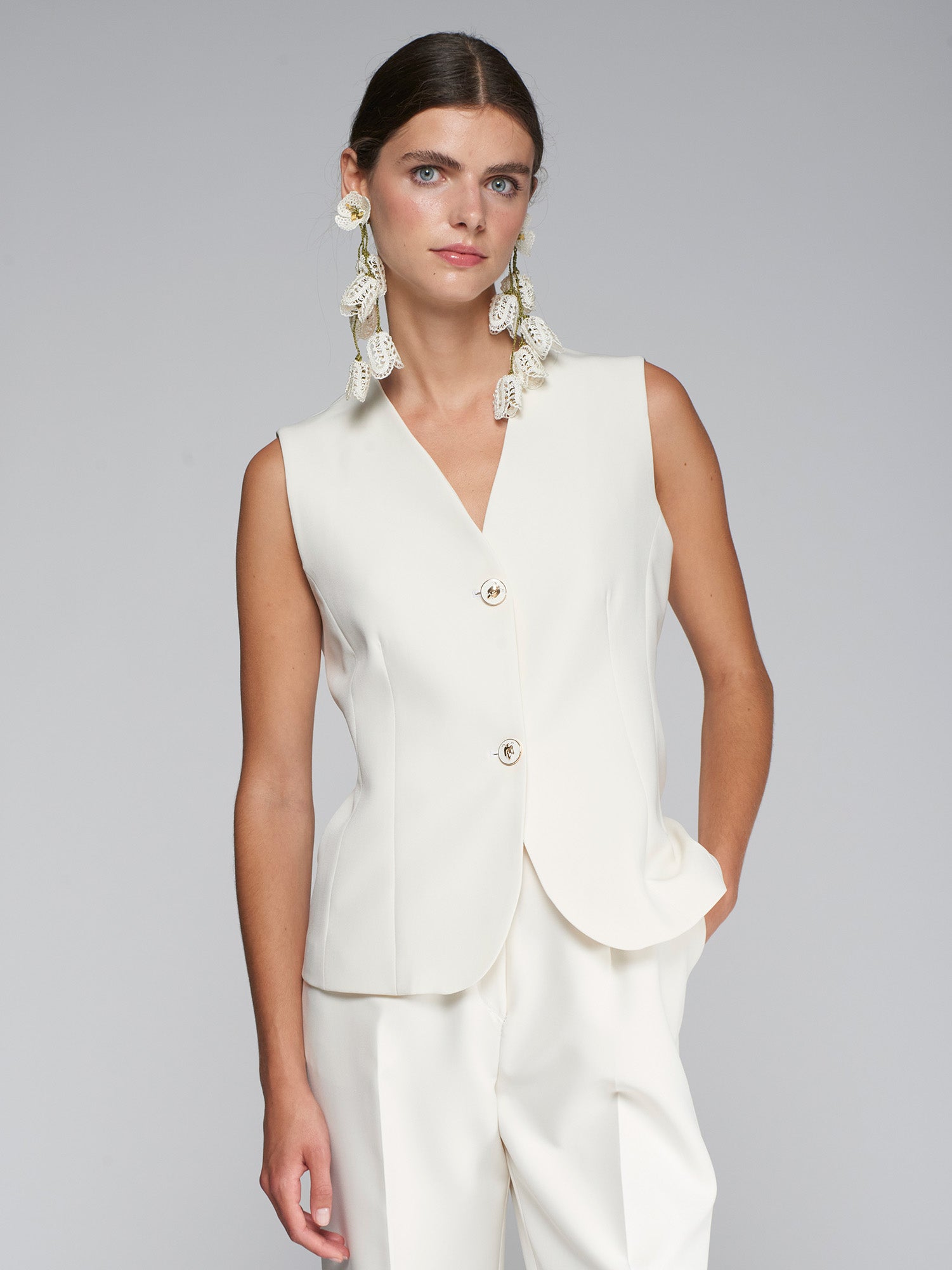 CHALECO ELEANOR CREP BLANCO