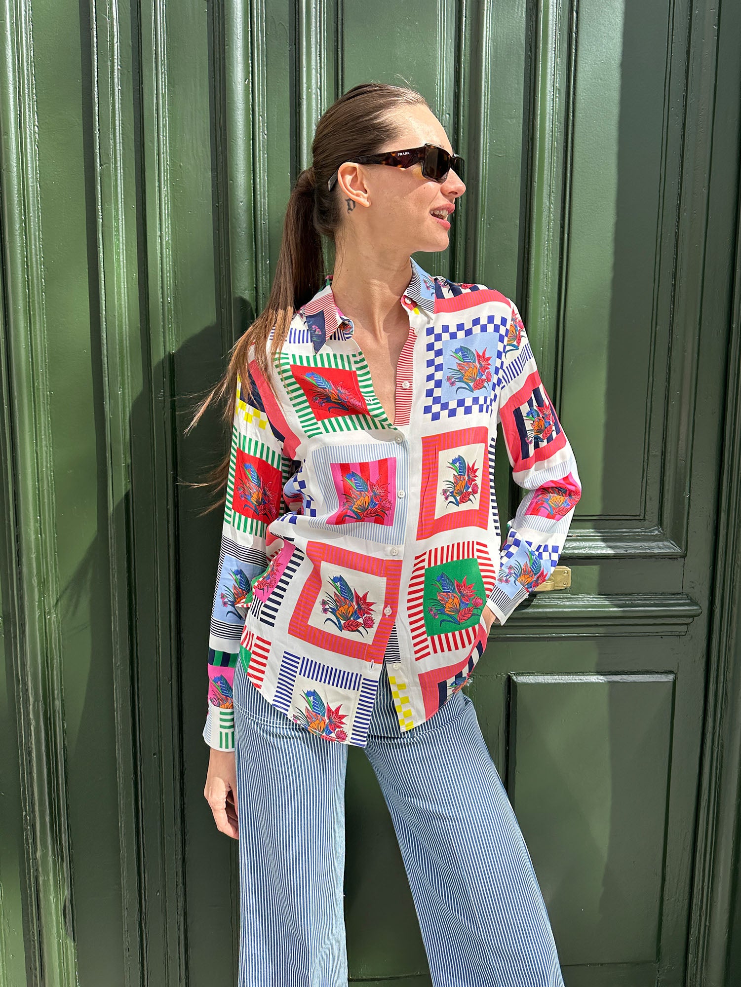 CAMISA GABY CUADROS FLORES