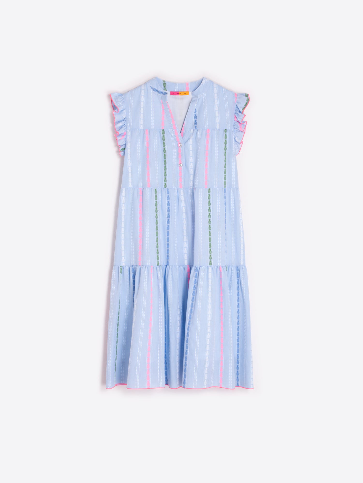 VESTIDO MARGOT AZUL PIÑAS FLUOR