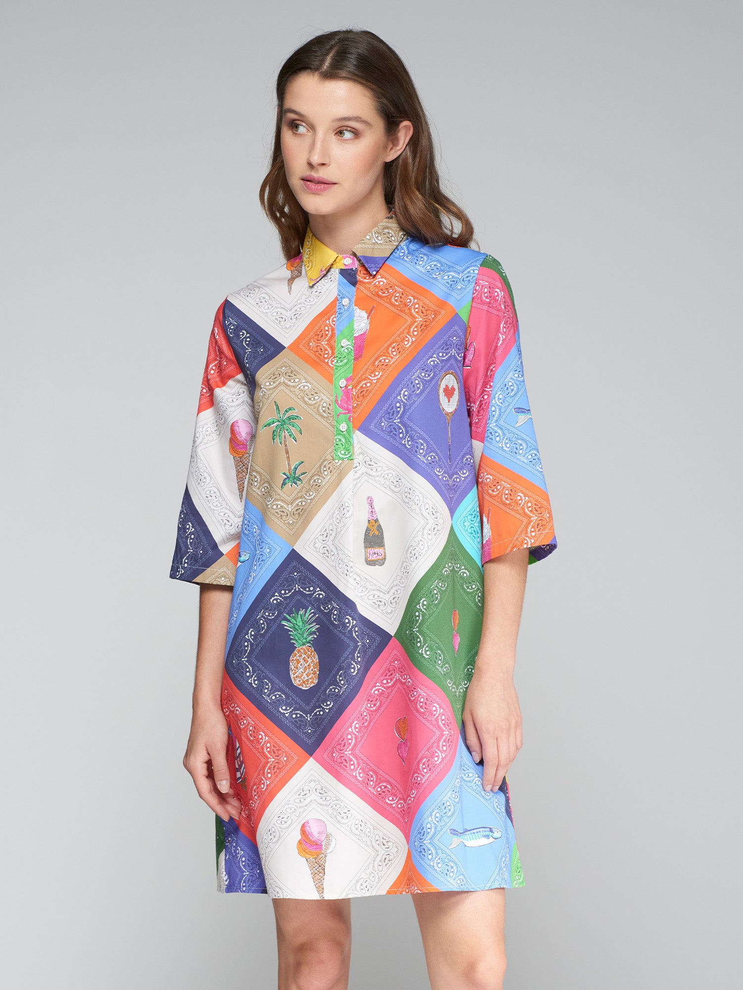 VESTIDO TYANNA BANDANA MULTICOLOR