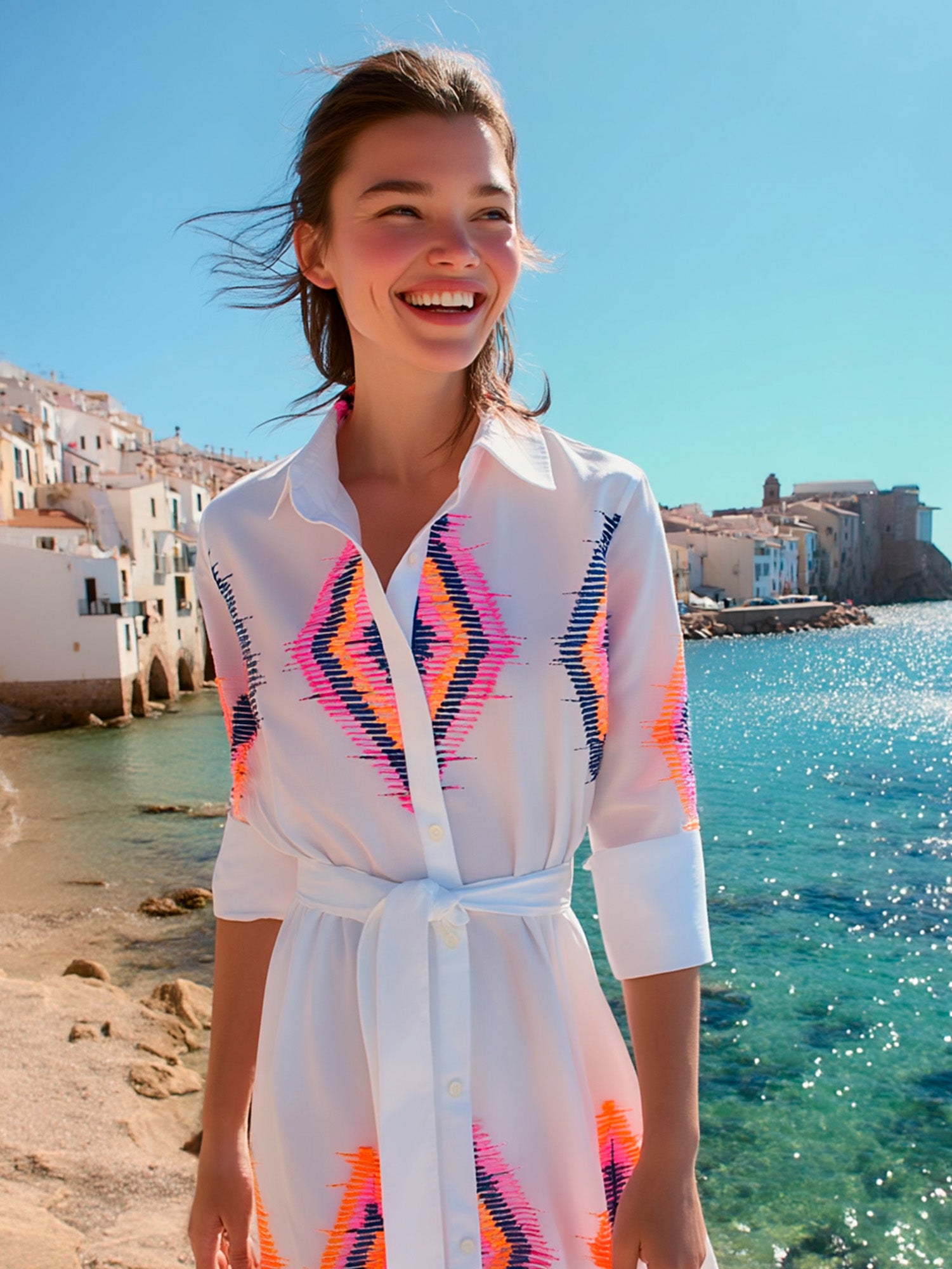 VESTIDO NATALIA BORDADO IKAT