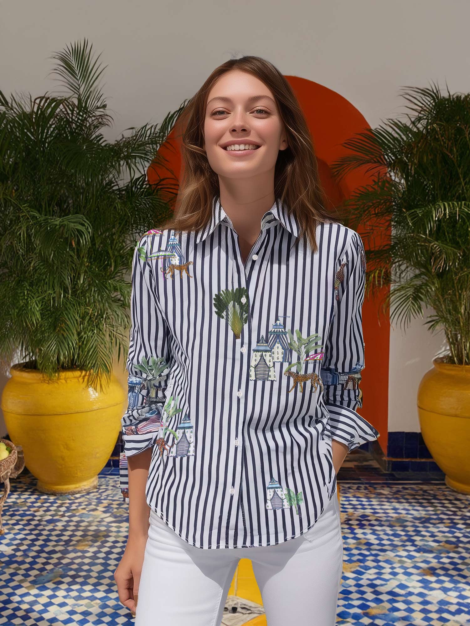 CAMISA ESTAMPADO JAIMAS Y RAYAS