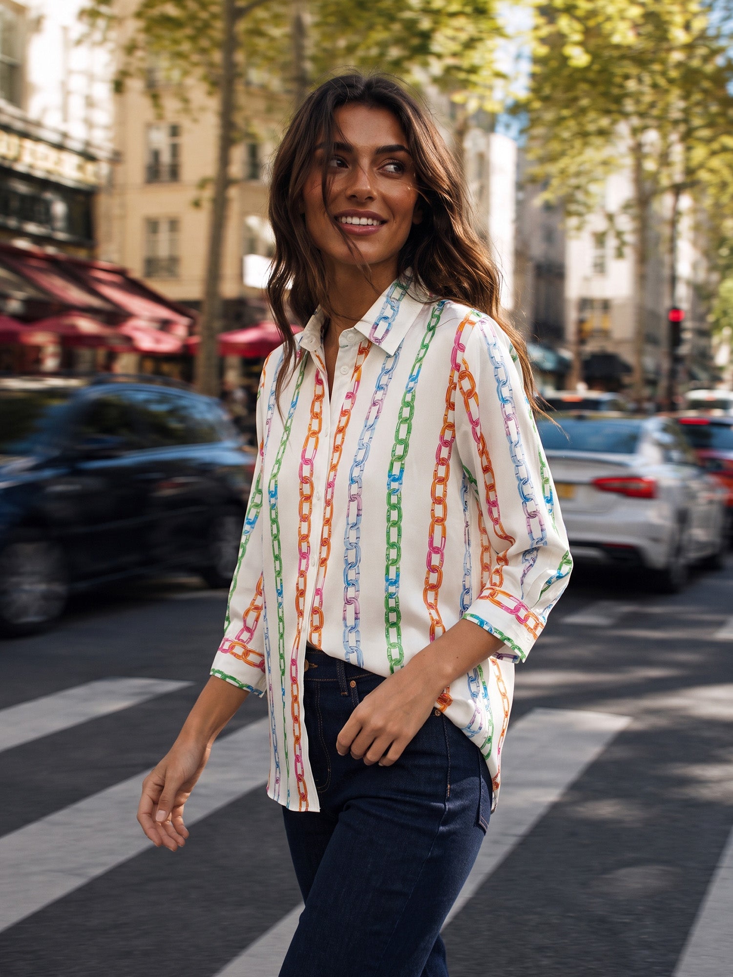 CAMISA ESTAMPADO CADENAS MULTICOLOR