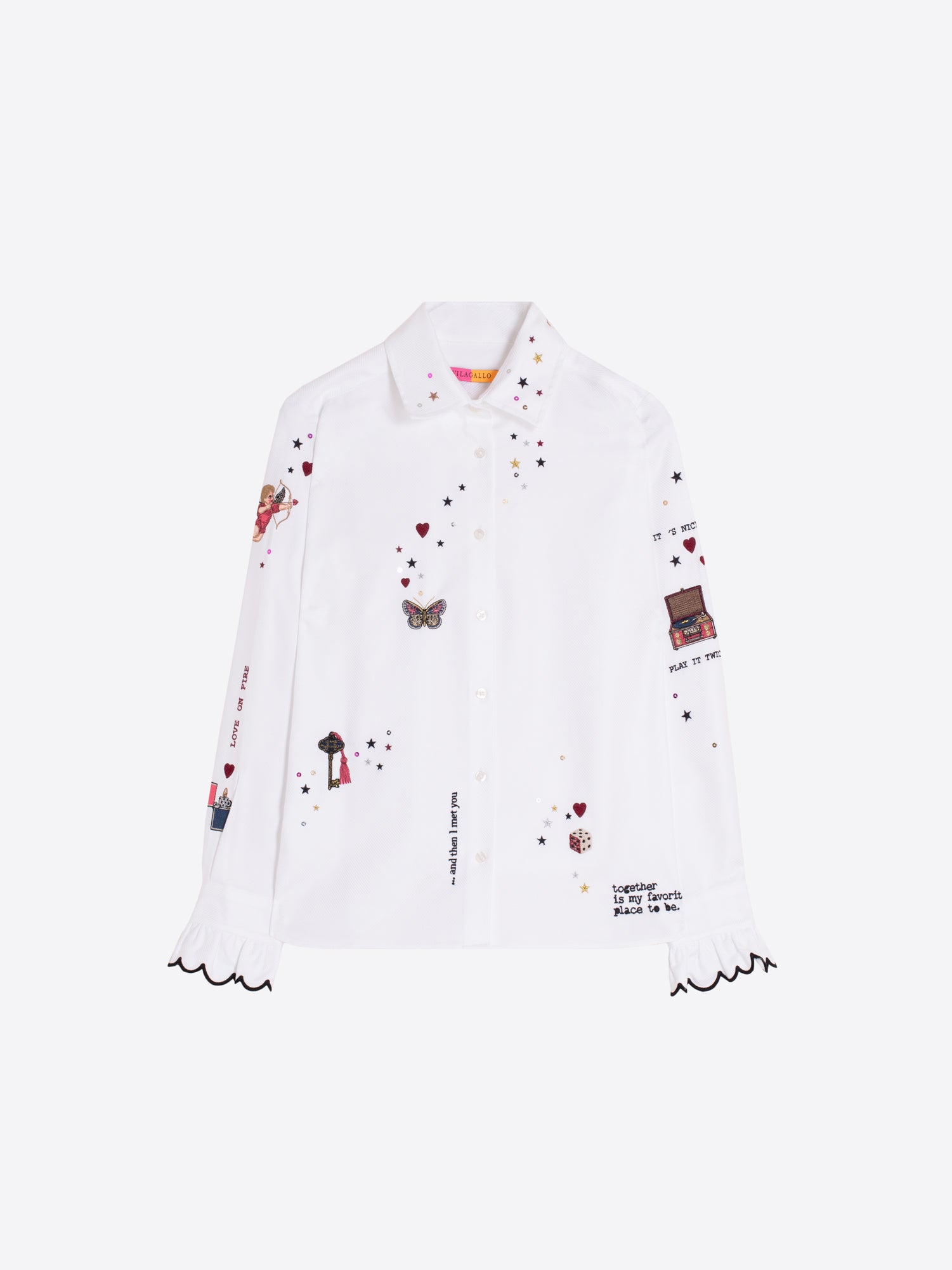 WHITE SHIRT EMBROIDERED HOTEL VILAGALLO