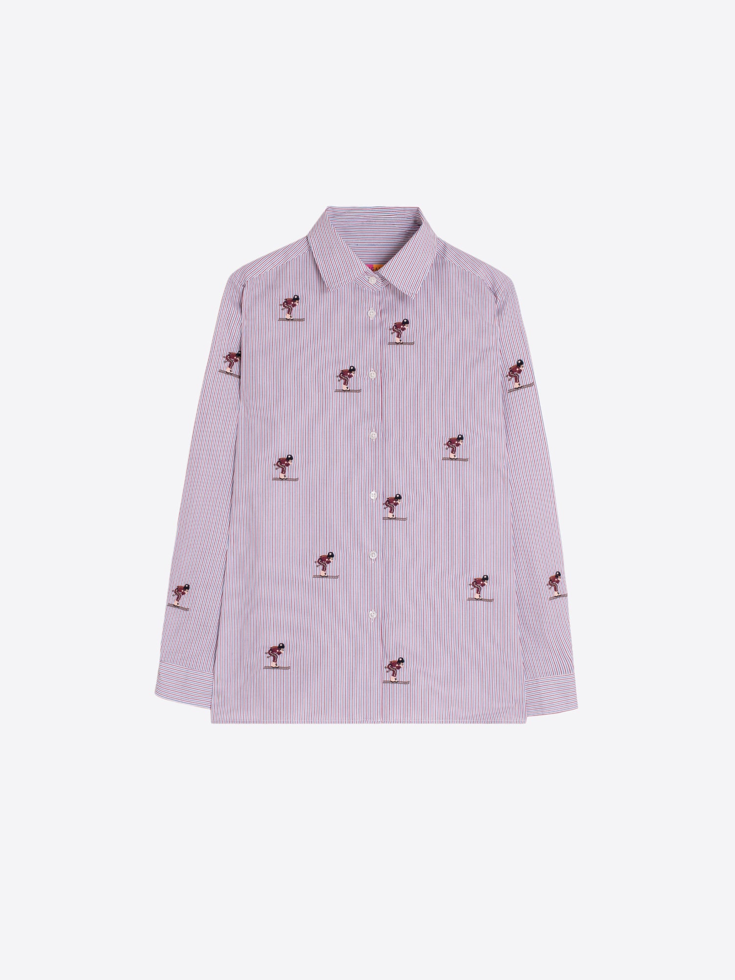 BICOLOR STRIPED SHIRT SKI EMBROIDERY