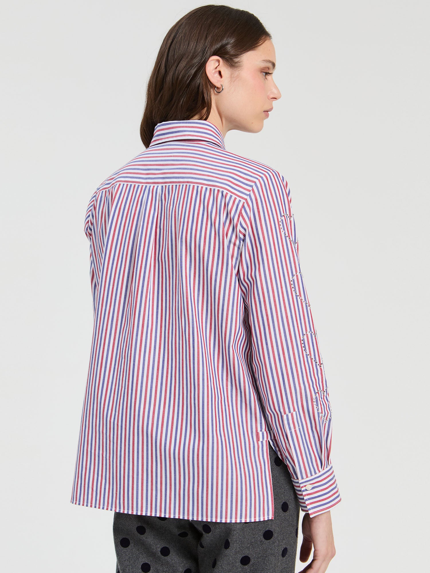 RED AND BLUE STRIPED SHIRT