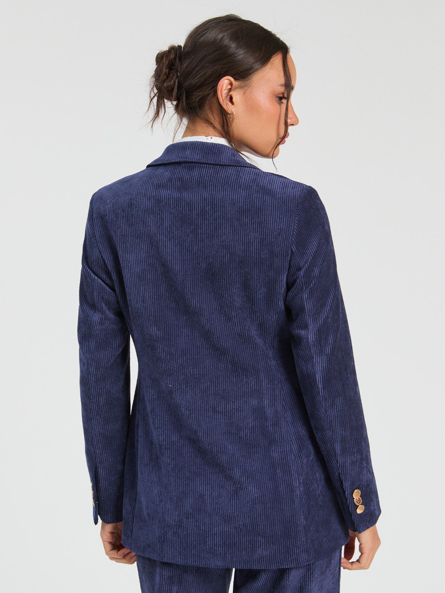 CORDUROY NAVY JACKET WITH BADGES