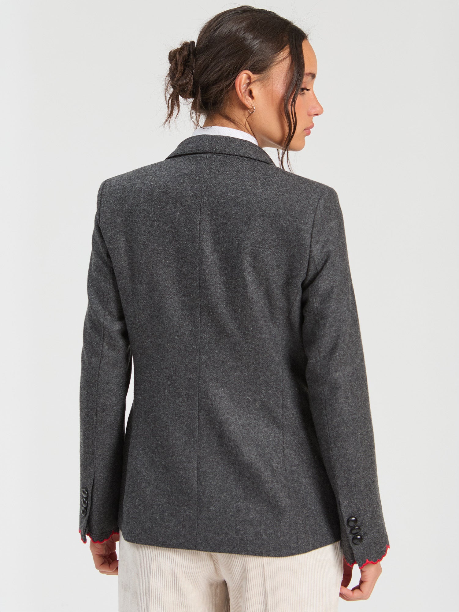 GRAY TWEED HEARTS JACKET