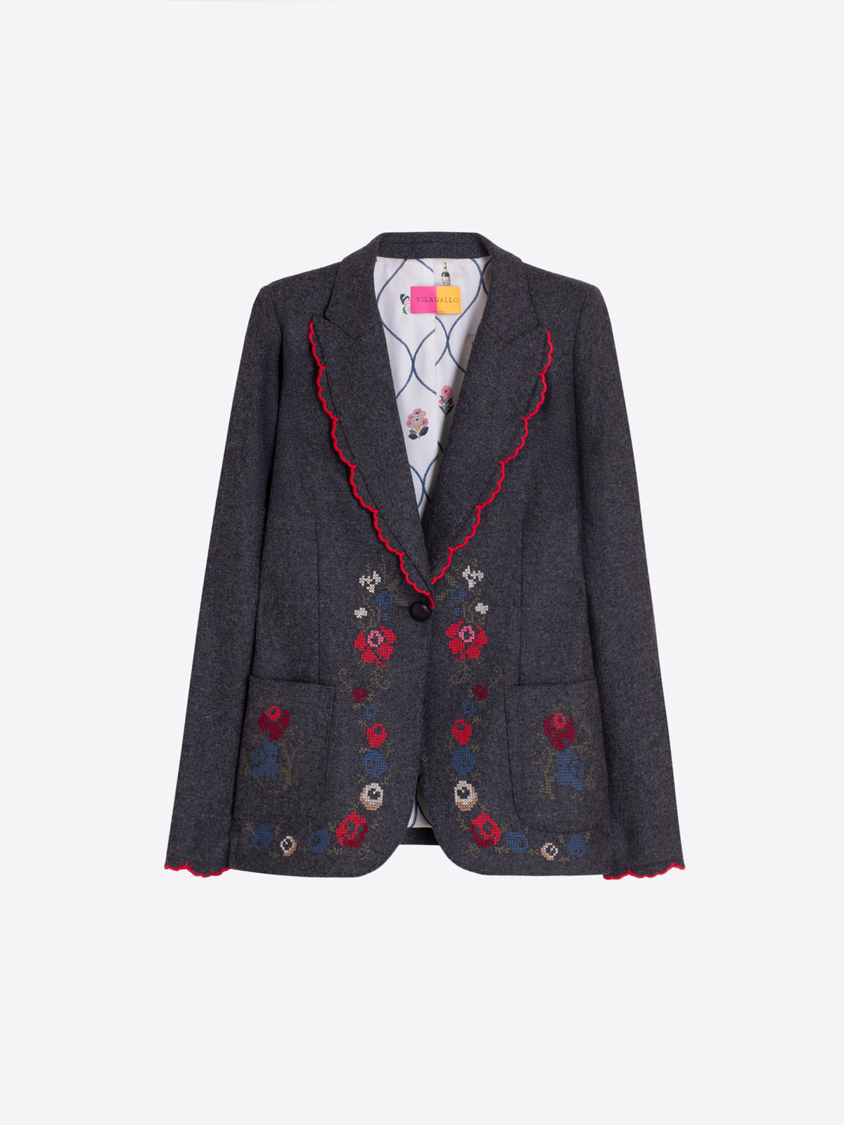 CHAQUETA TWEED GRIS CORAZONES