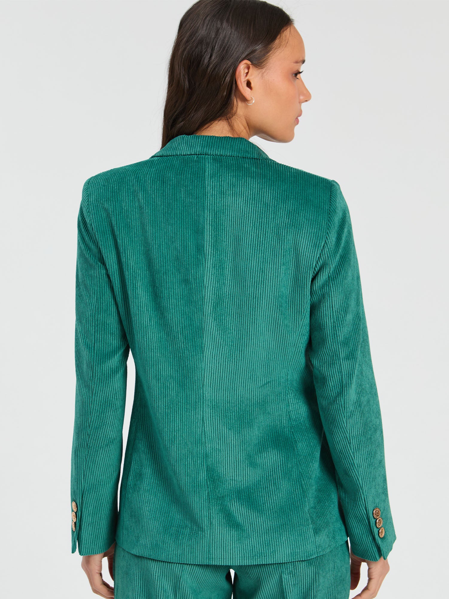 GREEN CORDUROY JACKET WITH MULTICOLOR EMBROIDERY