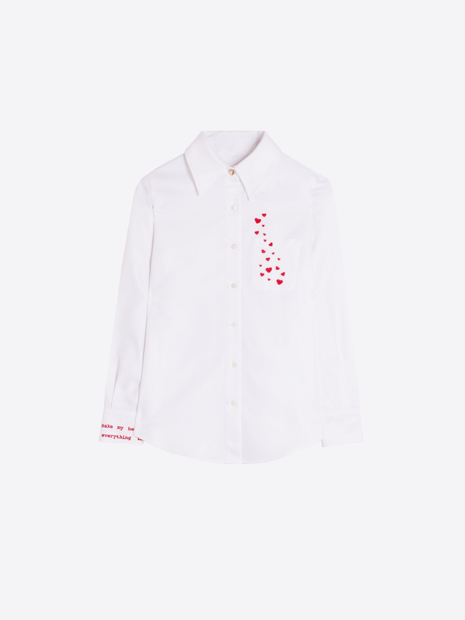 CAMISA ESPIGA BLANCA BORDADO CORAZON