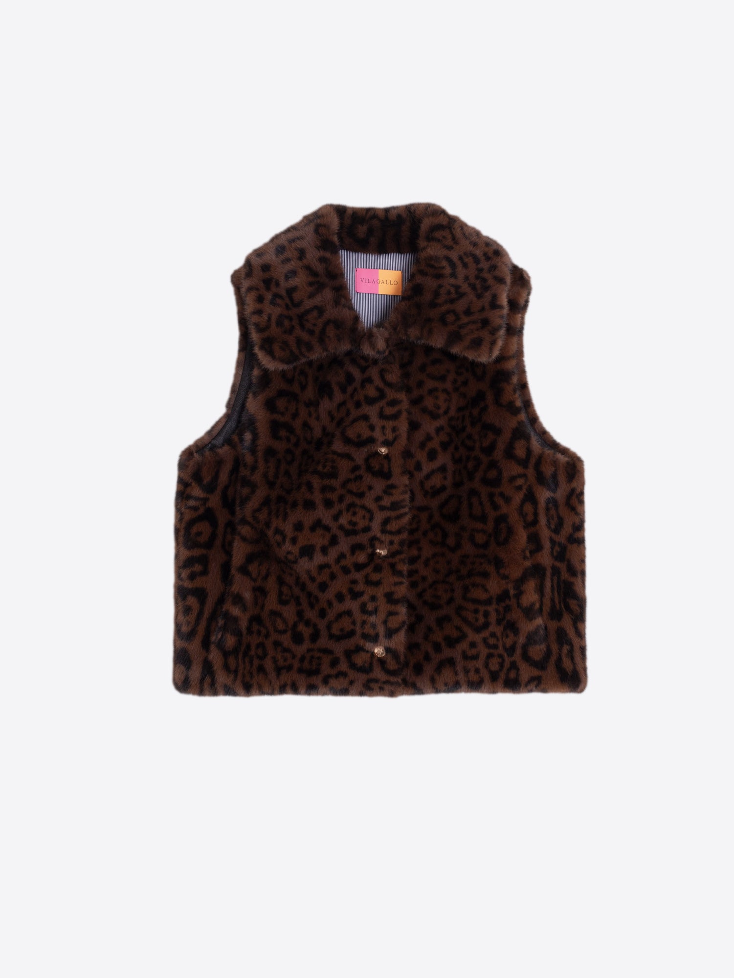 ANIMAL PRINT FAUX FUR VEST
