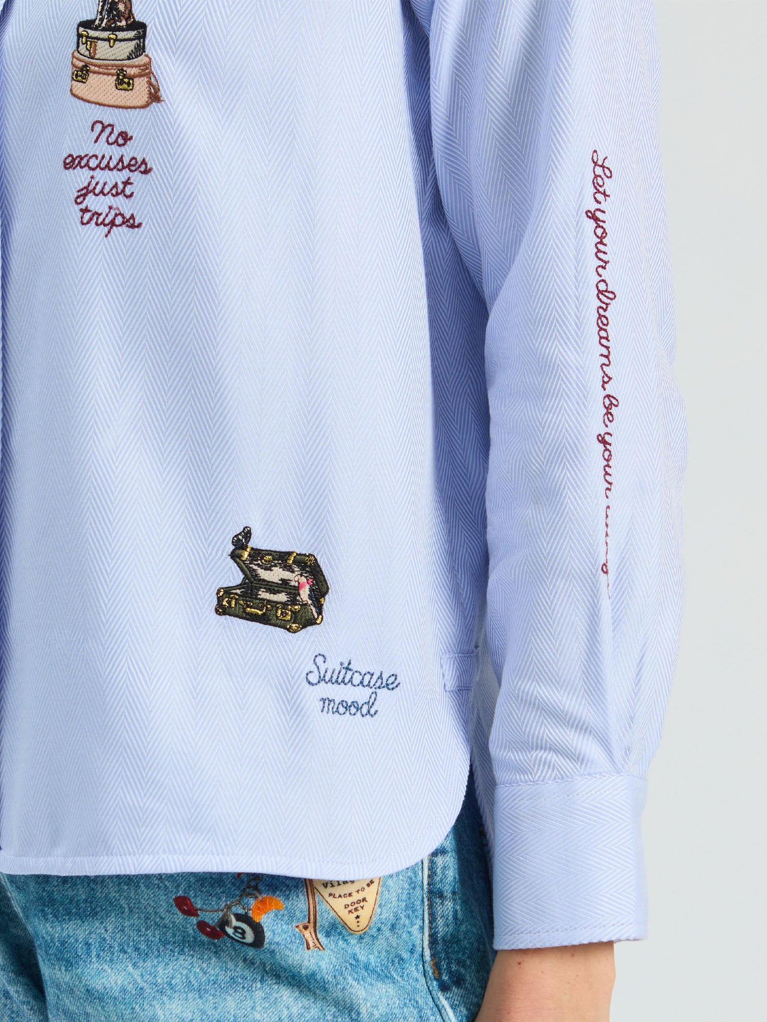 LIGHT BLUE HERRINGBONE SHIRT HOTEL VILAGALLO
