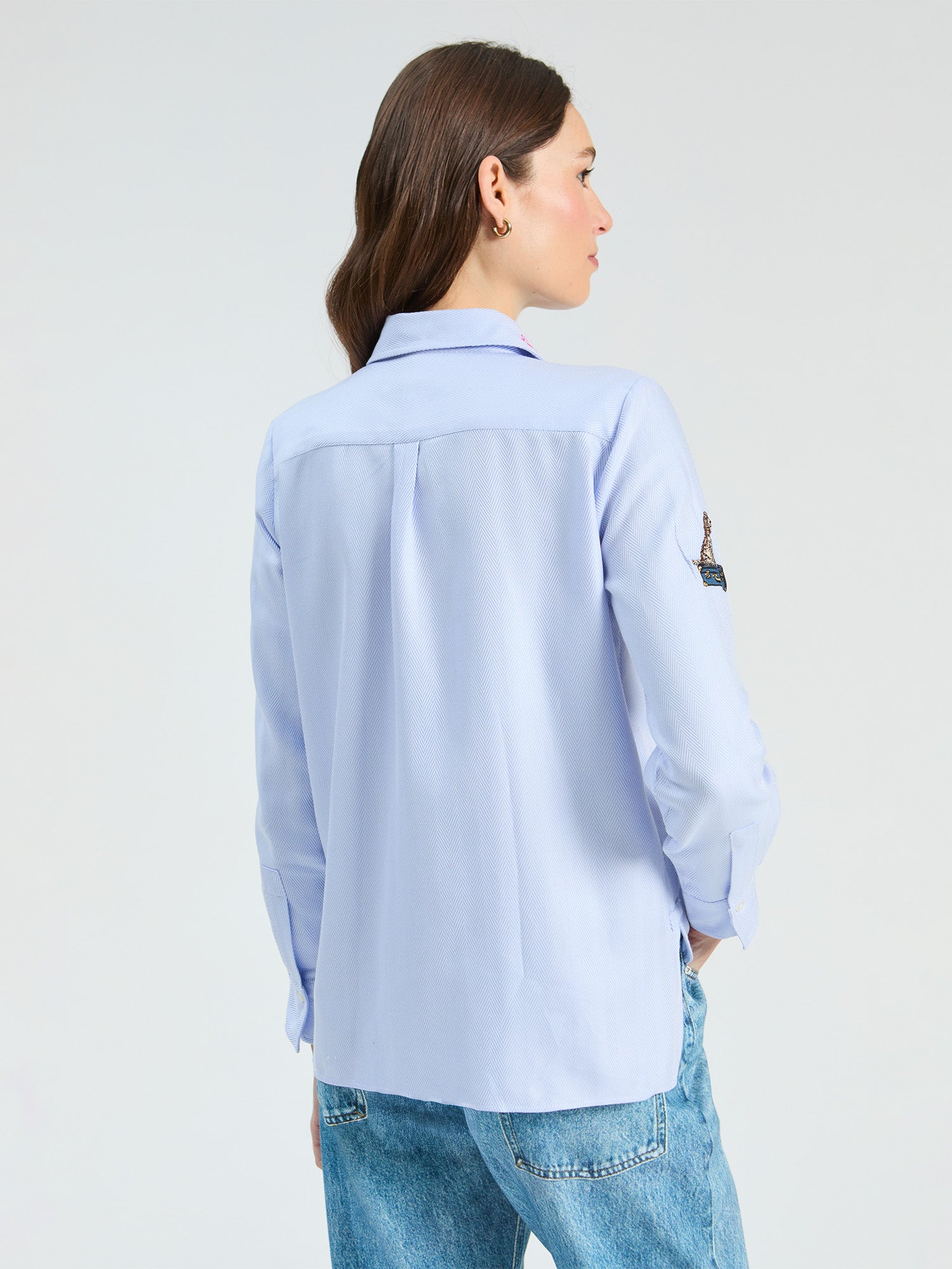 LIGHT BLUE HERRINGBONE SHIRT HOTEL VILAGALLO