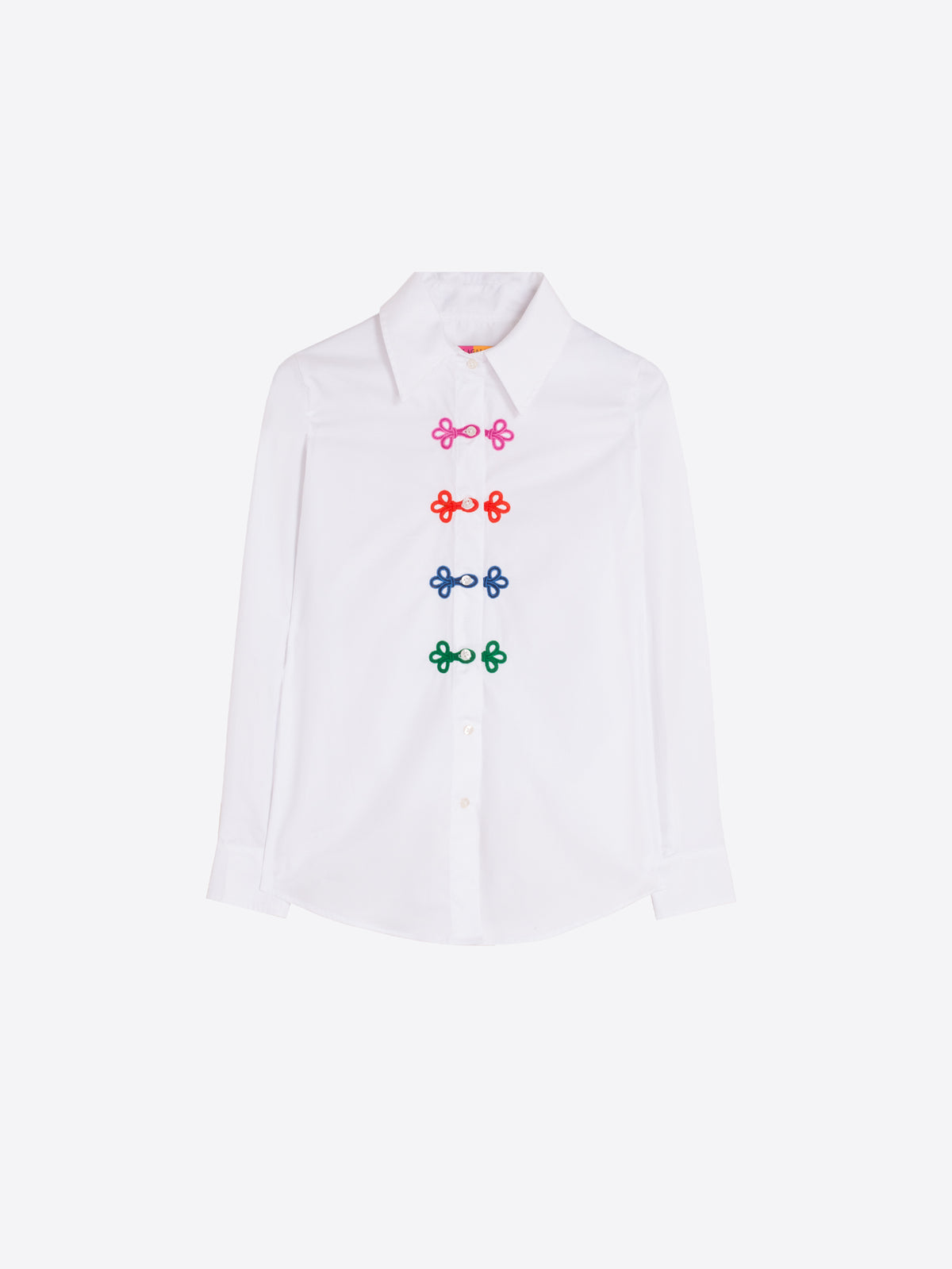 CAMISA BLANCA ALAMARES MULTICOLOR