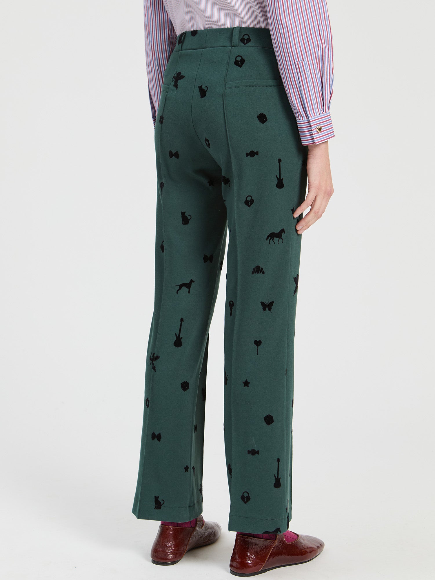GREEN PONTE ROMA TROUSERS
