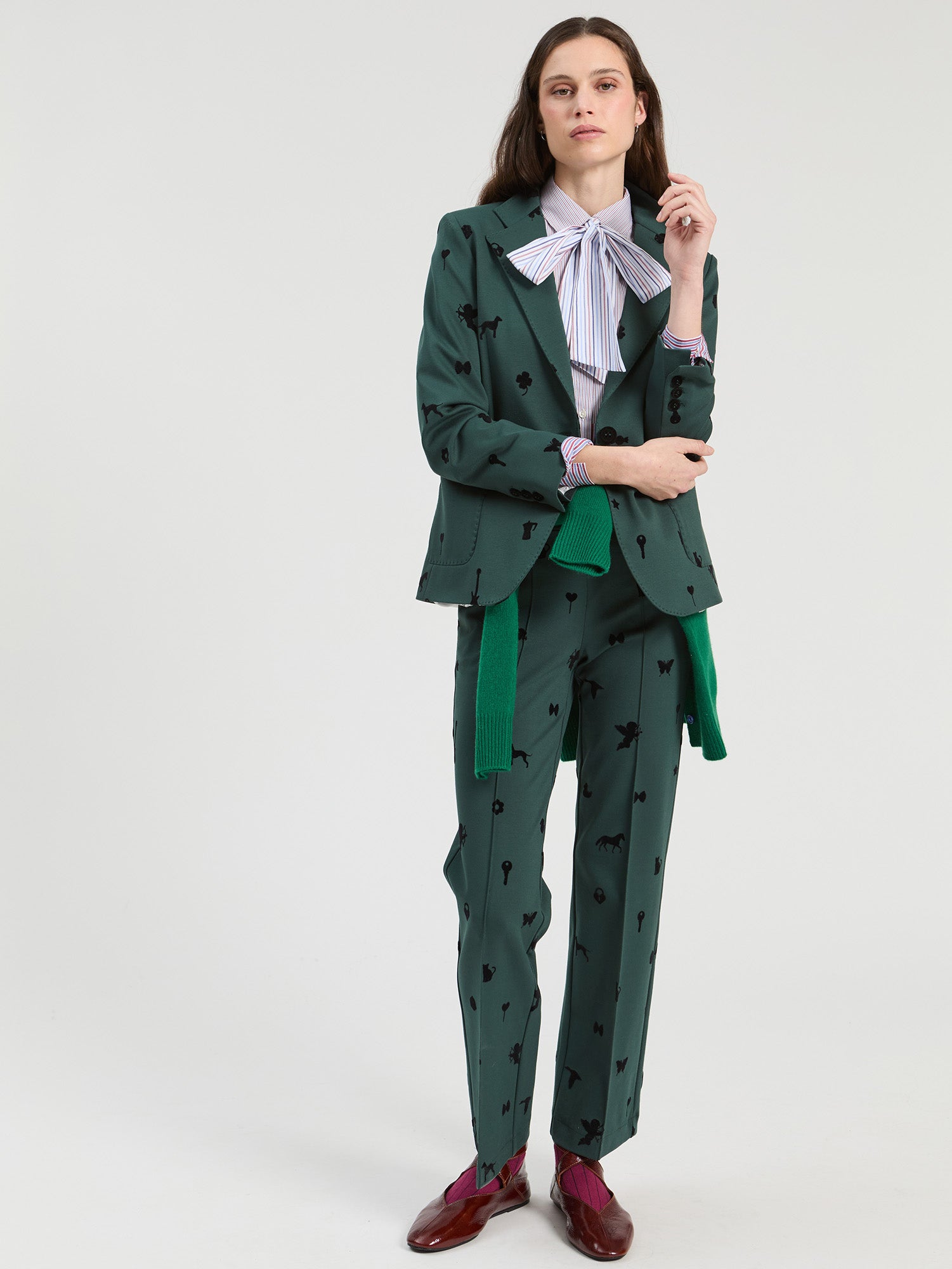 GREEN PONTE ROMA TROUSERS