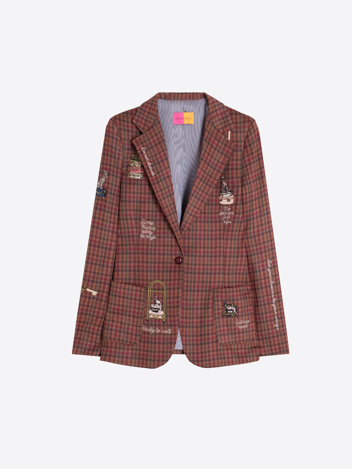 CHAQUETA BORDADO HOTEL PATA DE GALLO TEJA