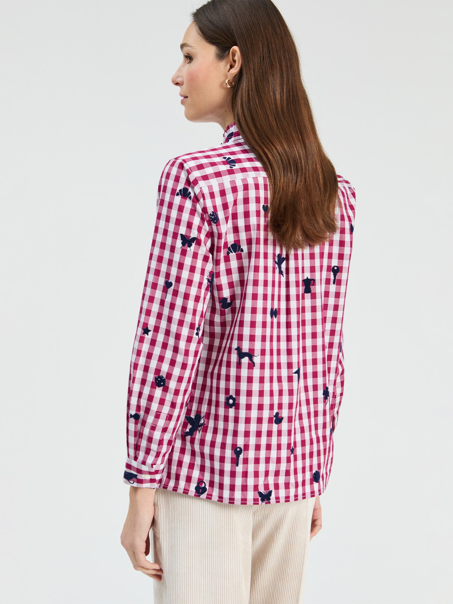 VICHY SHIRT BORDEAUX FLOCKED