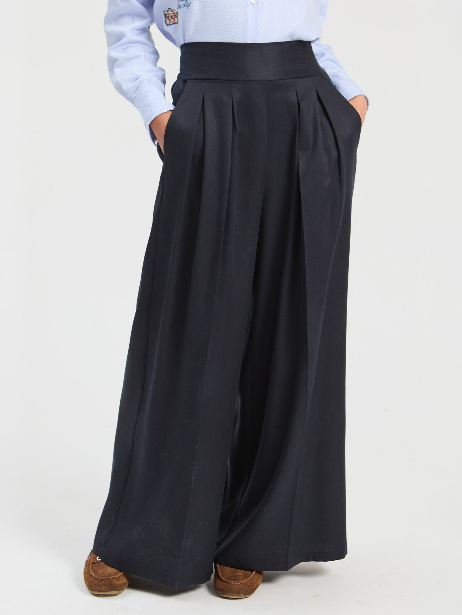NAVY PALAZZO PANTS