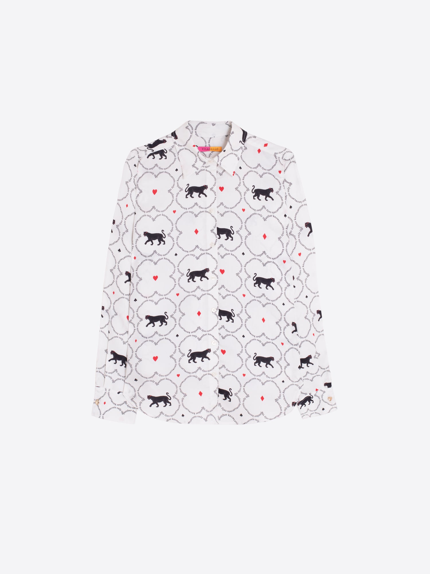 WHITE SHIRT WITH CAT PRINT