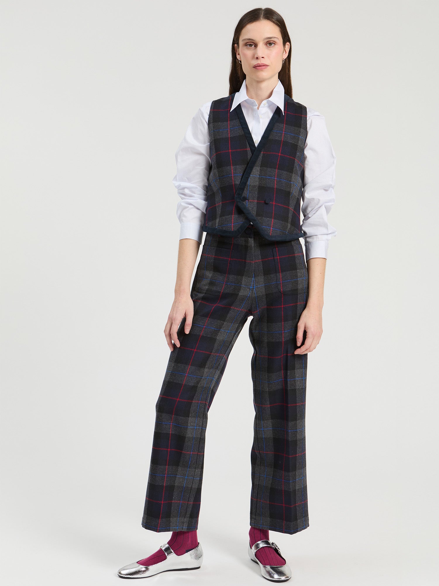 PANTALÓN CUADROS ESCOCES GRIS