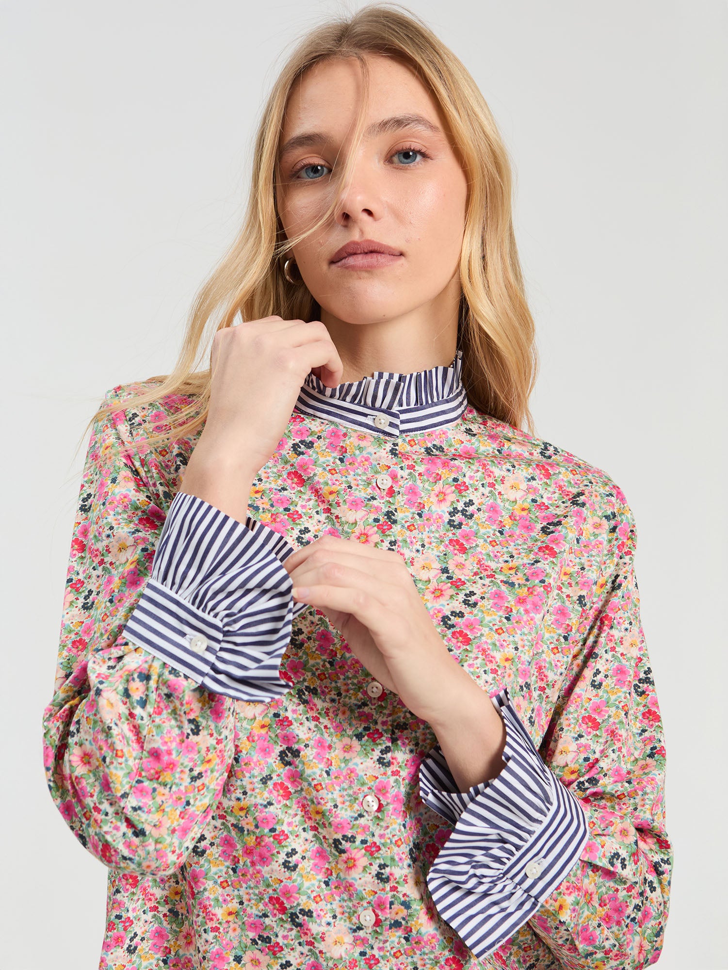 ECRU MINI FLORAL SHIRT