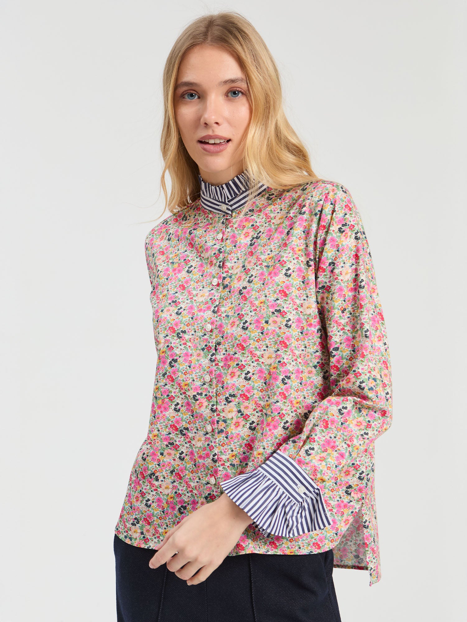 ECRU MINI FLORAL SHIRT