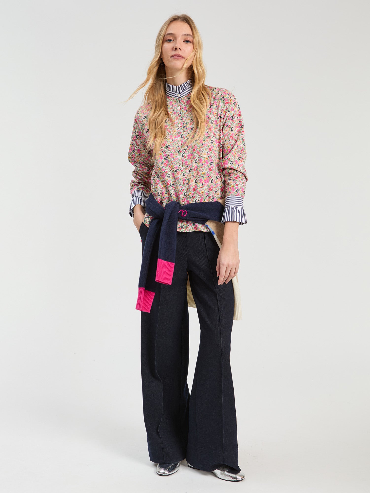 ECRU MINI FLORAL SHIRT