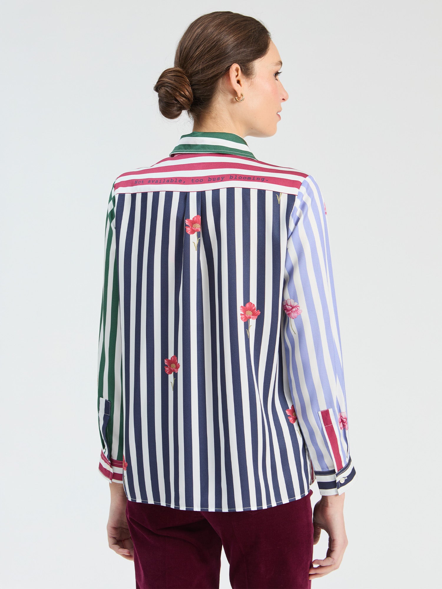 CAMISA DE RAYAS MULTICOLOR FLORES