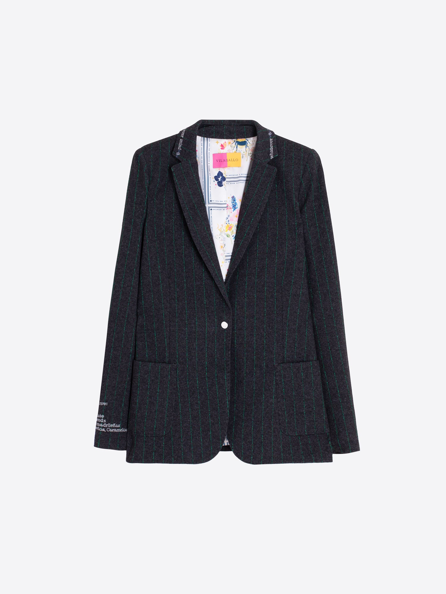 GREEN LUREX PINSTRIPE JACKET
