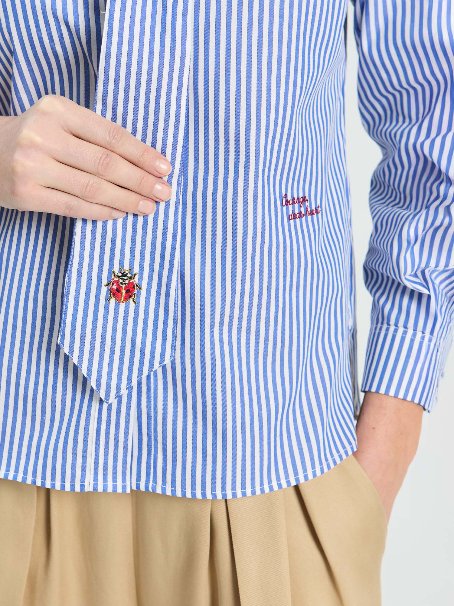TEAL STRIPED SHIRT TIE