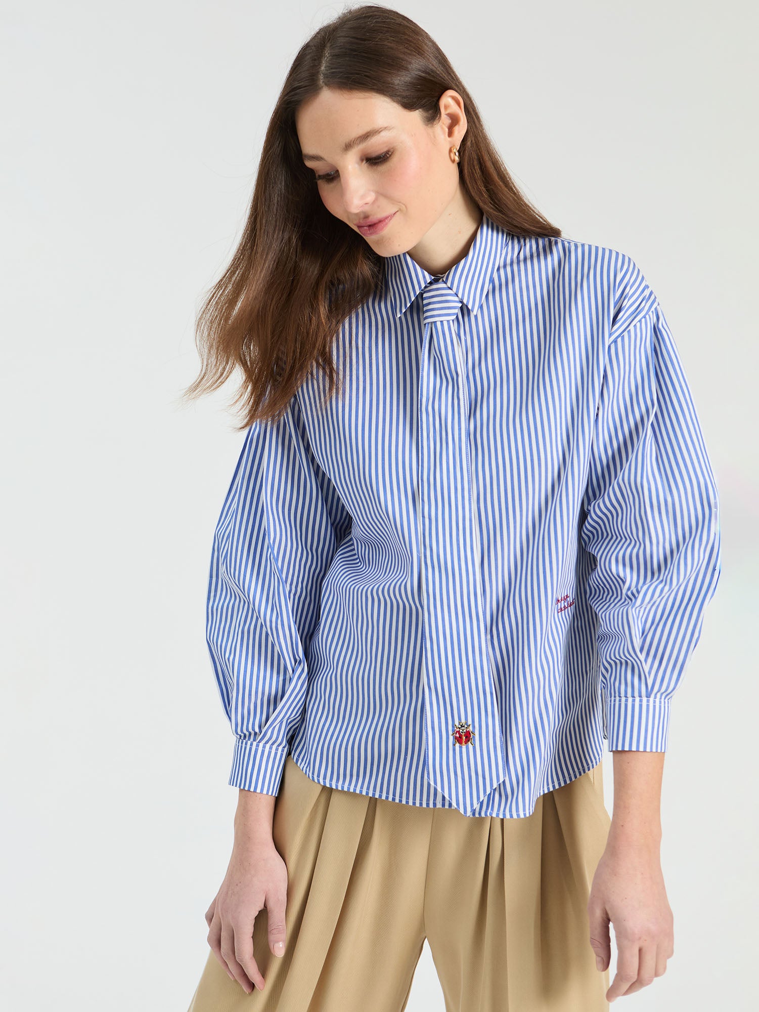 TEAL STRIPED SHIRT TIE