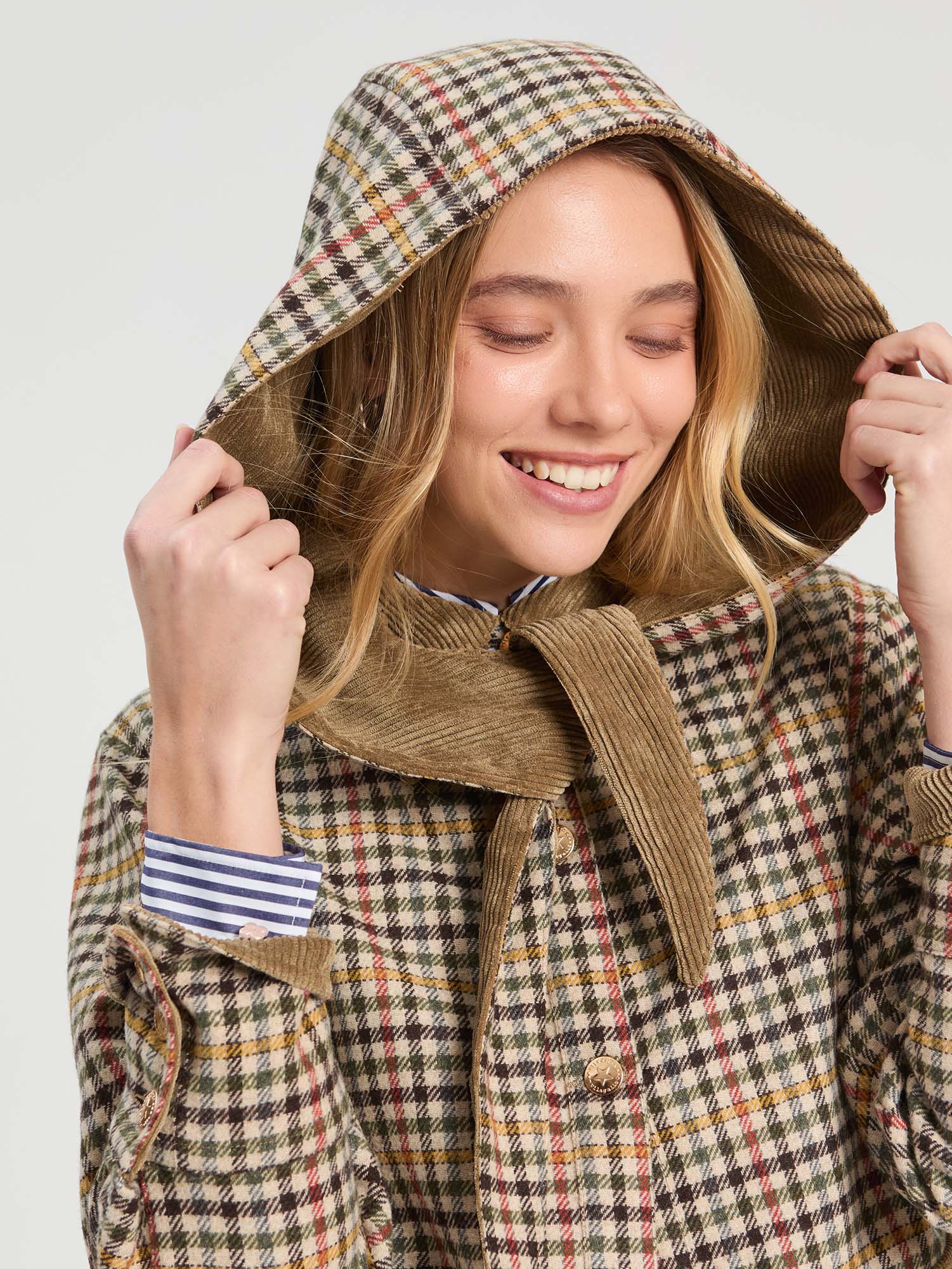 HOUNDSTOOTH JACKET REMOVABLE HOOD