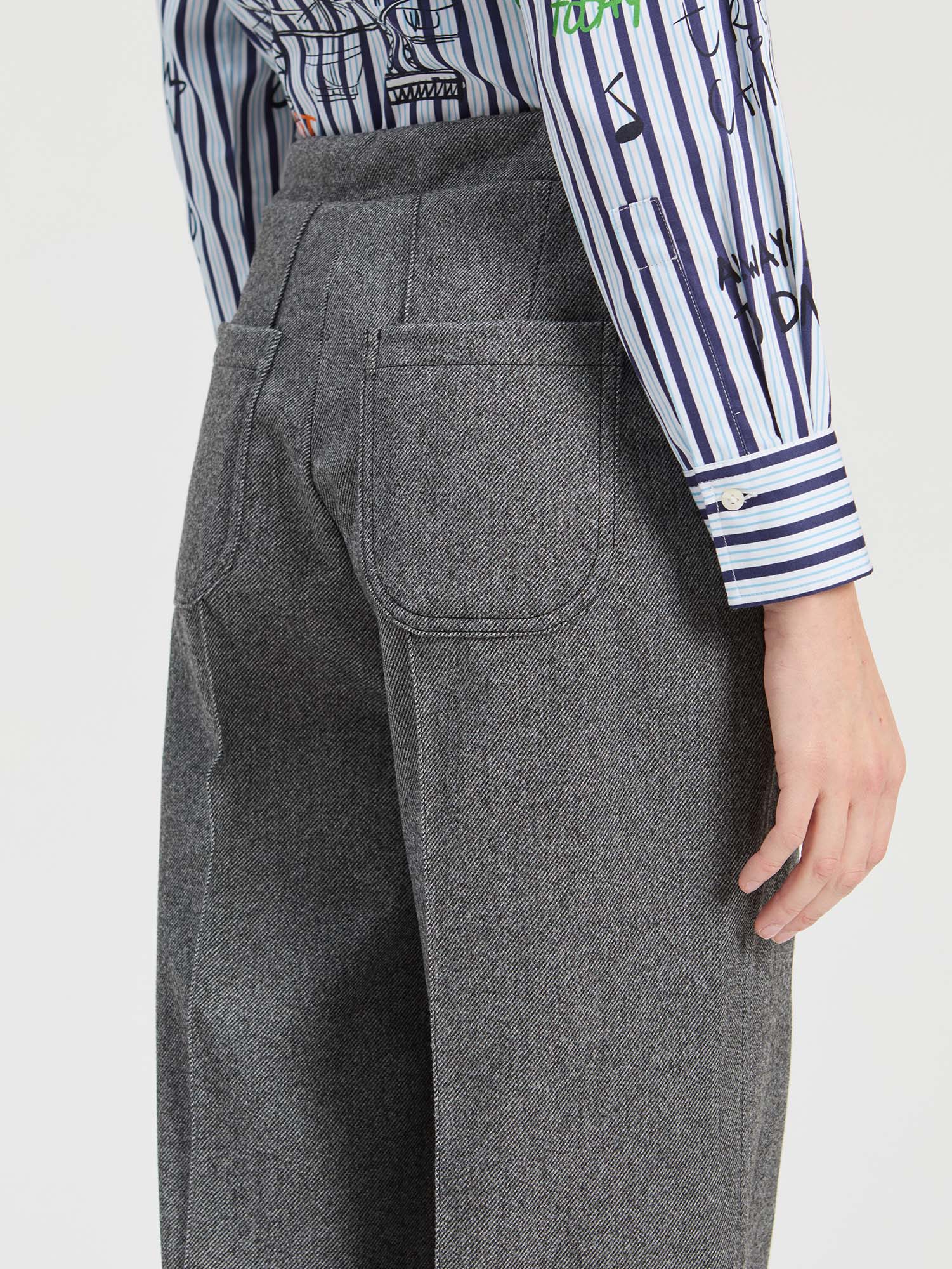 MELANGE GREY TROUSERS