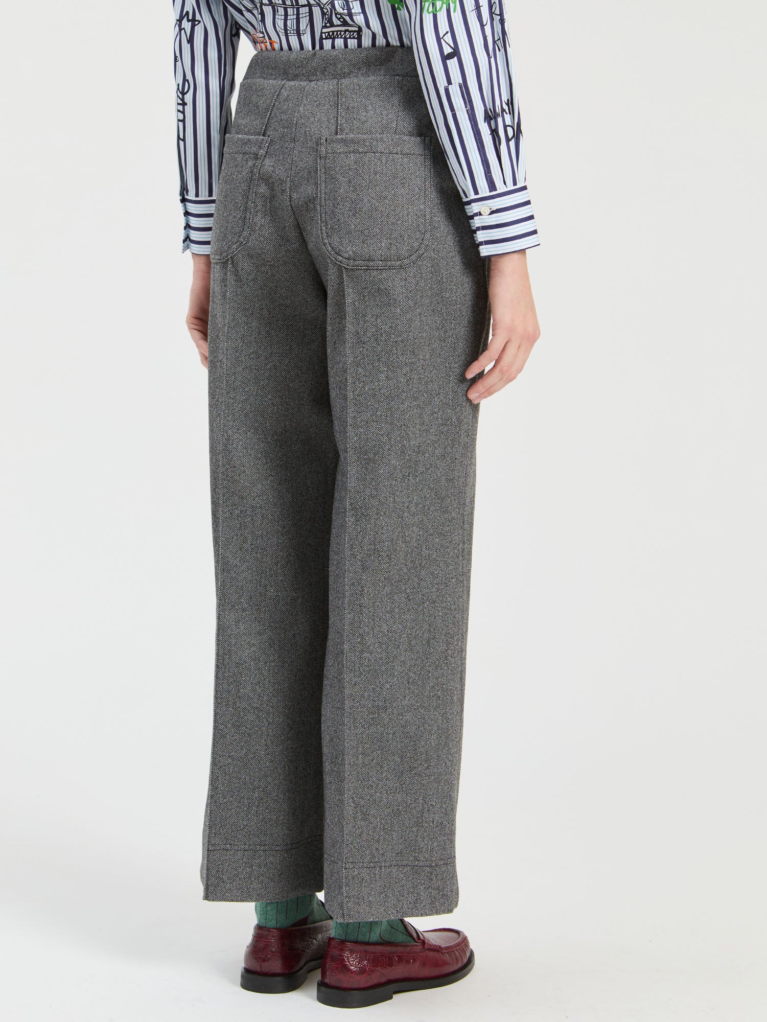 MELANGE GREY TROUSERS