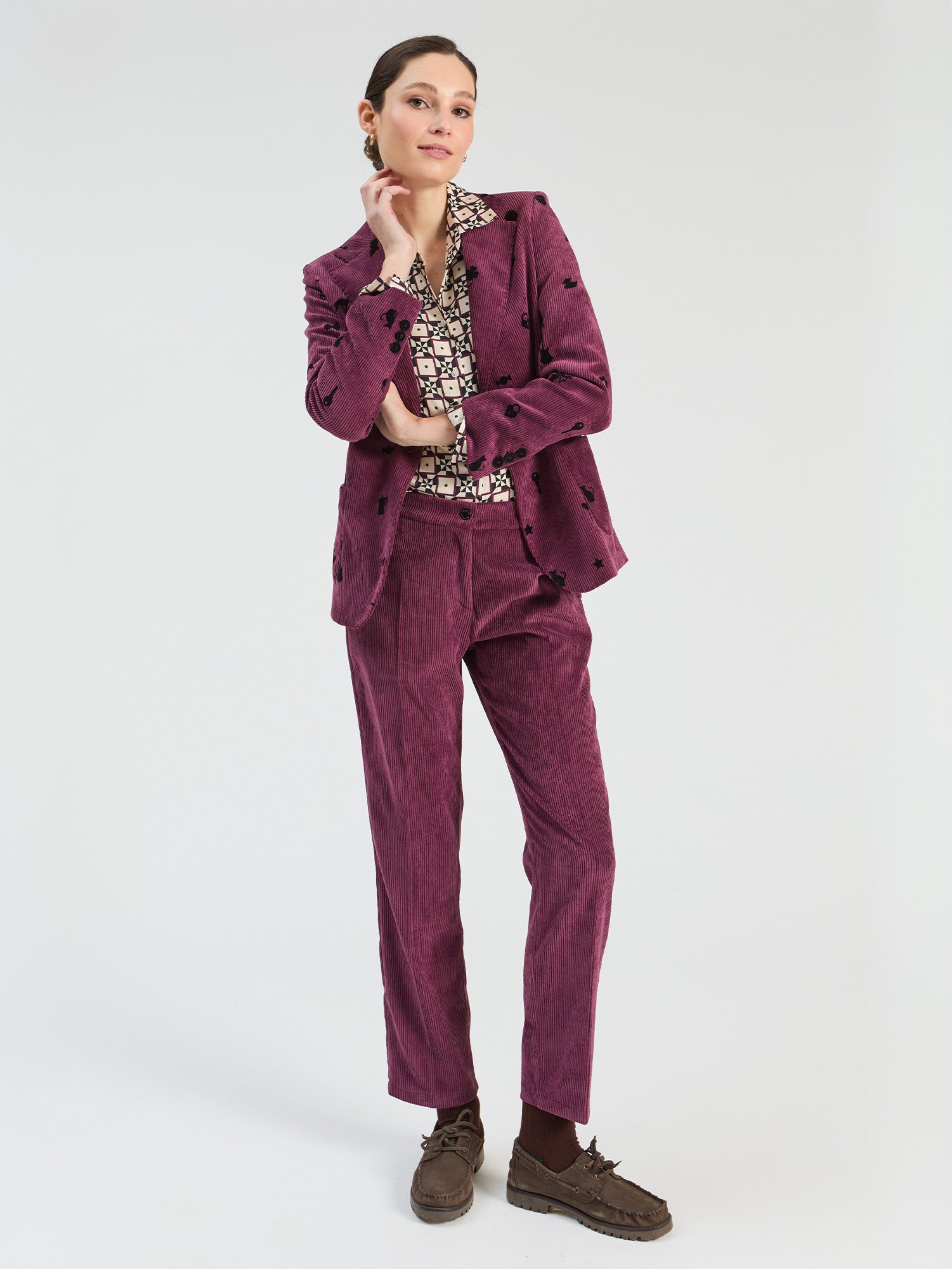 MAROON CORDUROY TROUSERS