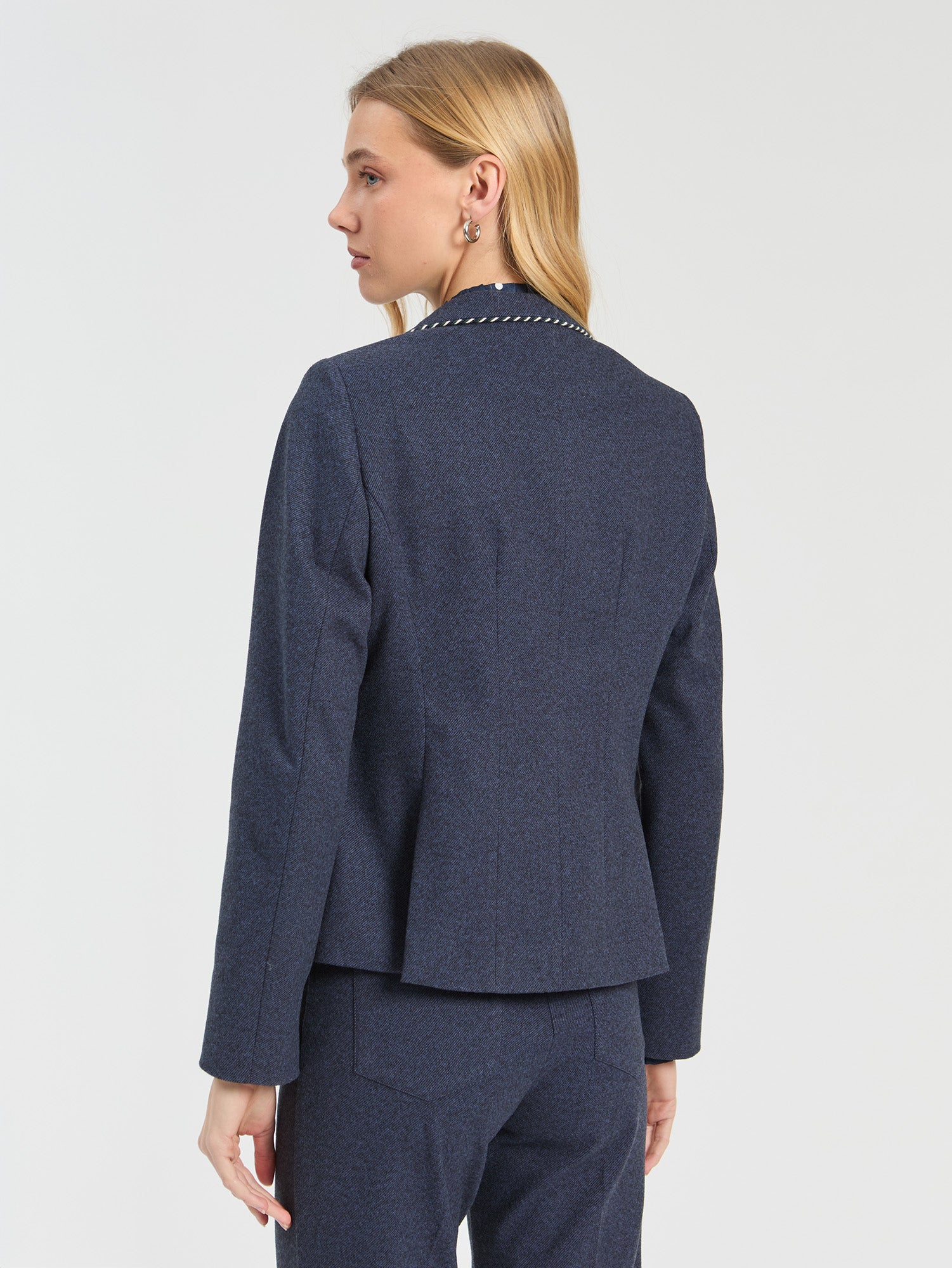 NAVY ROMA DENIM KNIT JACKET