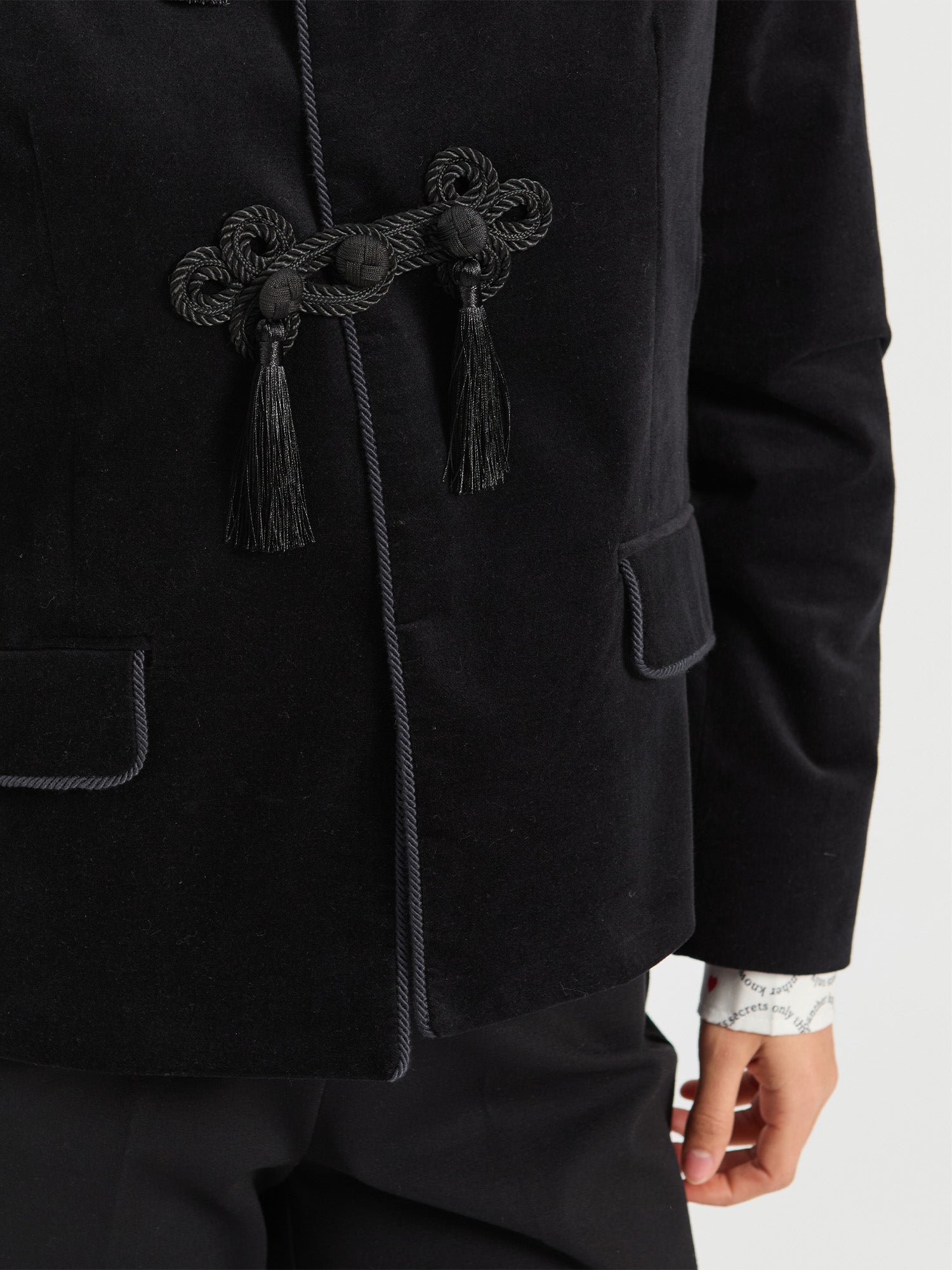 BLACK VELVET BRAIDED JACKET